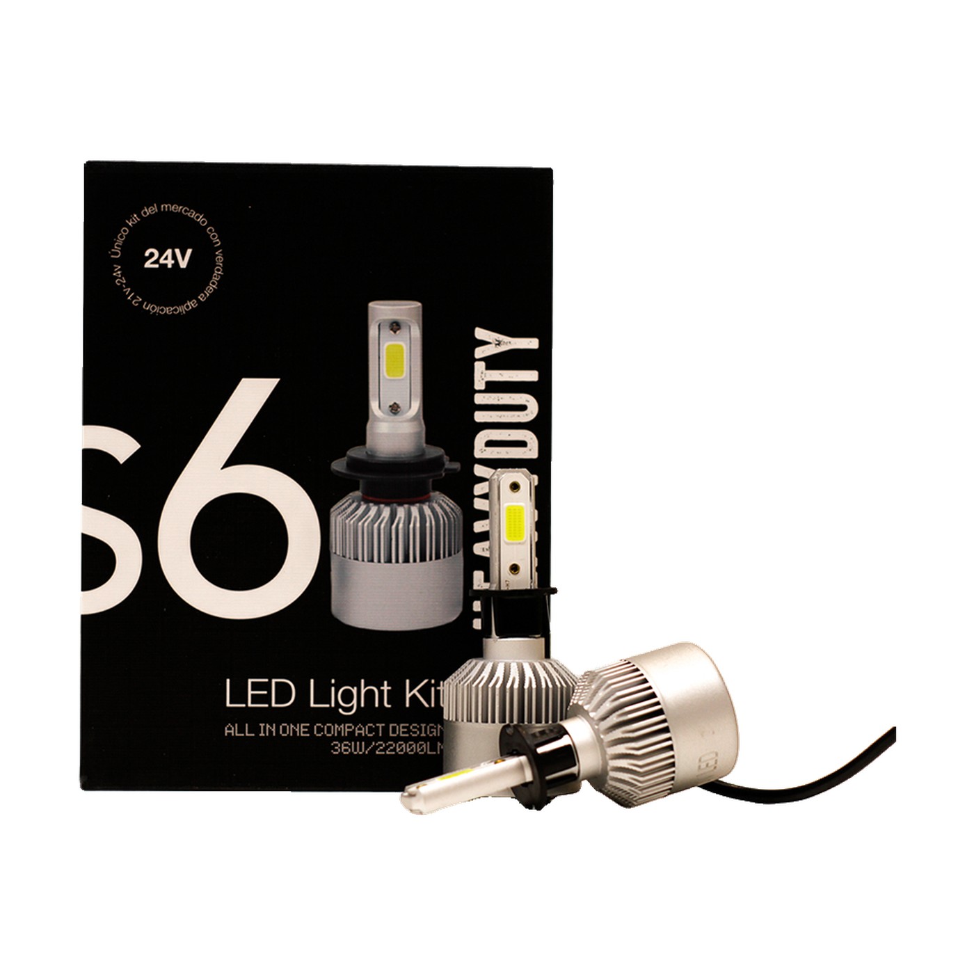 Kit Lamparas Led Iron Led S6 Heavy Duty 36w 24v Chip Csp Con Cooler Camion Colectivo H3