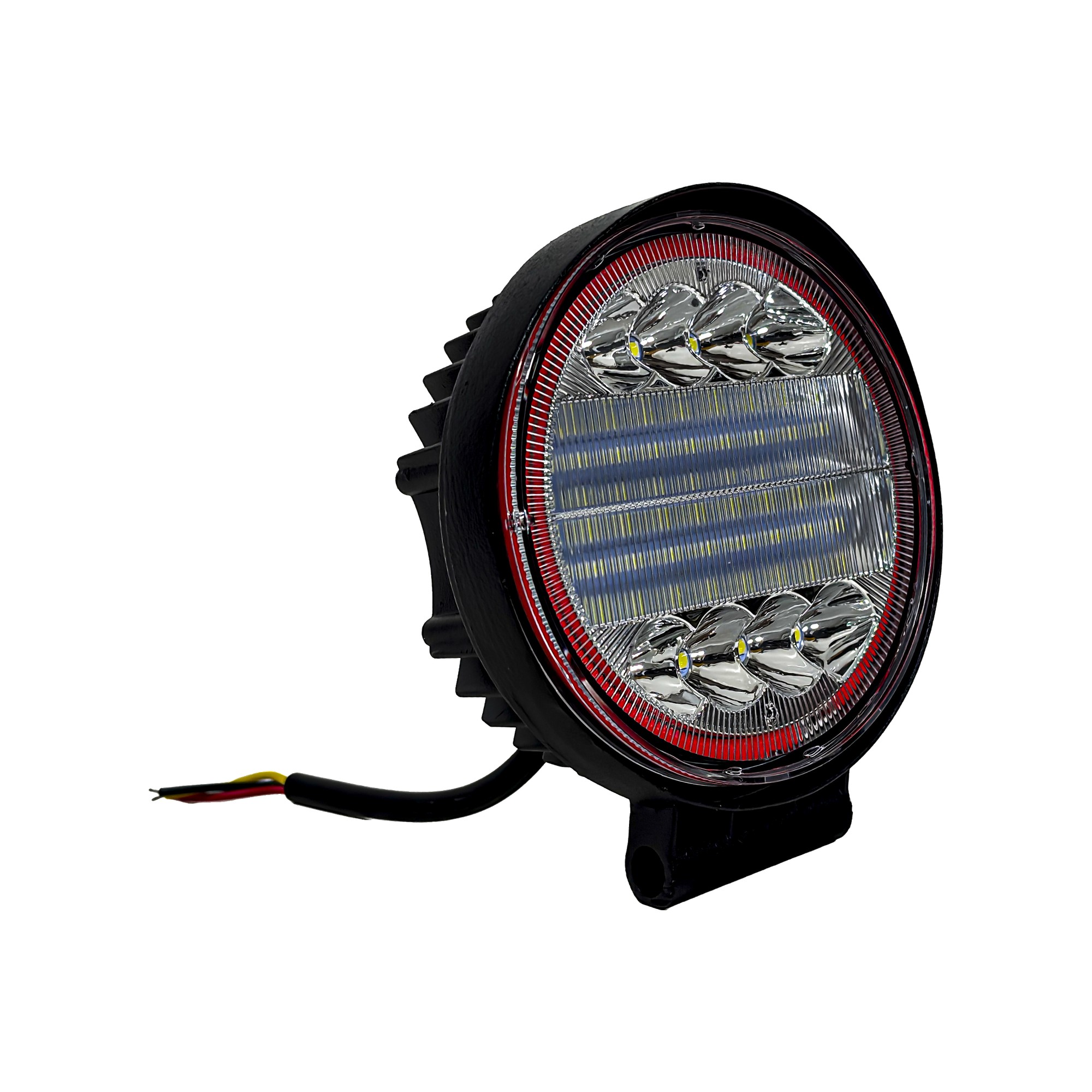 Faro Auxiliar Led Redondo 72w Ojo De Angel Rojo 12-24v Off Road Kobo