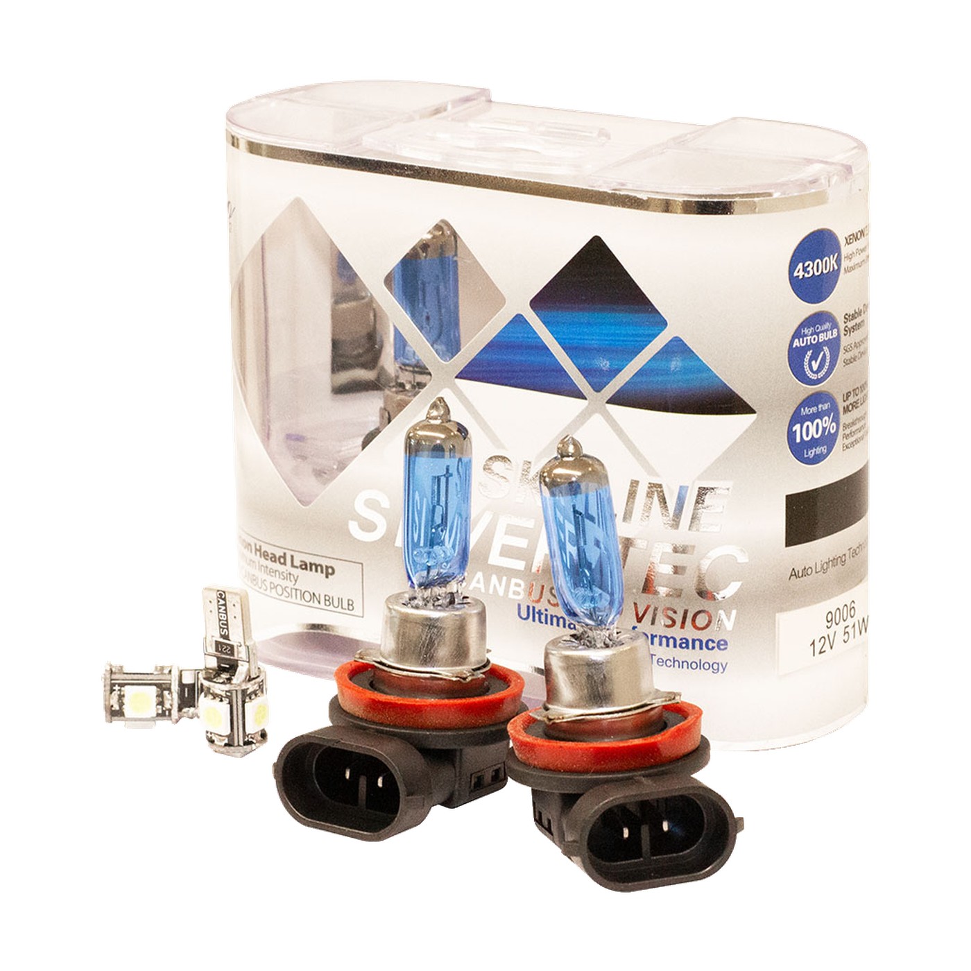Kit 2 Lamparas H8 12v 35w Sky Line 2 Led T10 Canbus Kobo