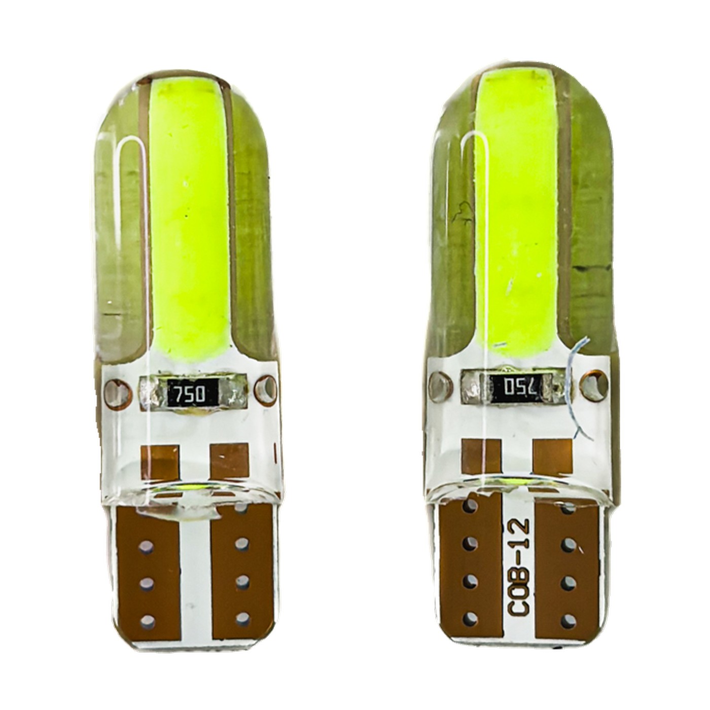 Lampara Led W5w Gel Siliconado Canbus 12v Verde X2 Kobo T10