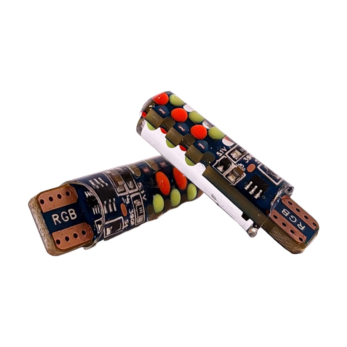 Lampara Led W5w Cob Siliconado Rgb 12v X2 Kobo T10