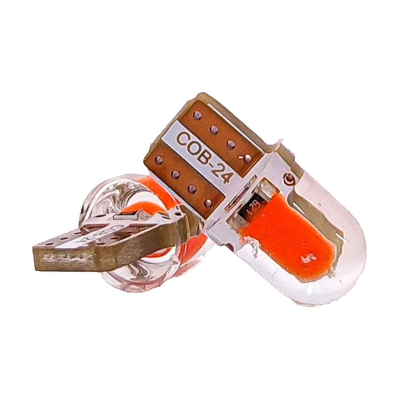 Lampara Led W5w Cob Mini Siliconado 24v Rojo X2 Kobo T10