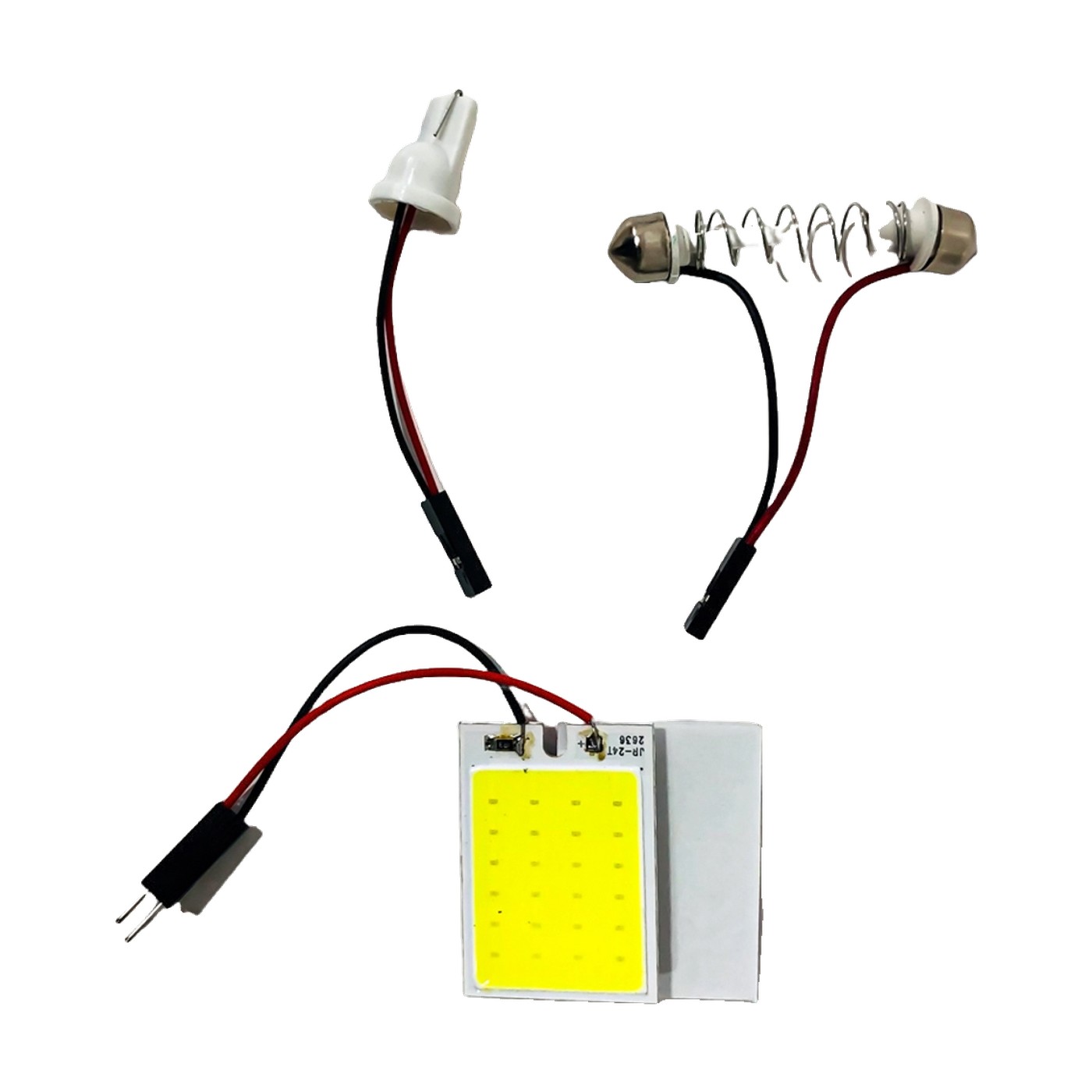 Plafon Led Cob 24 Led Interior Con Adaptadores T10 Tubular 12v Blanco Kobo