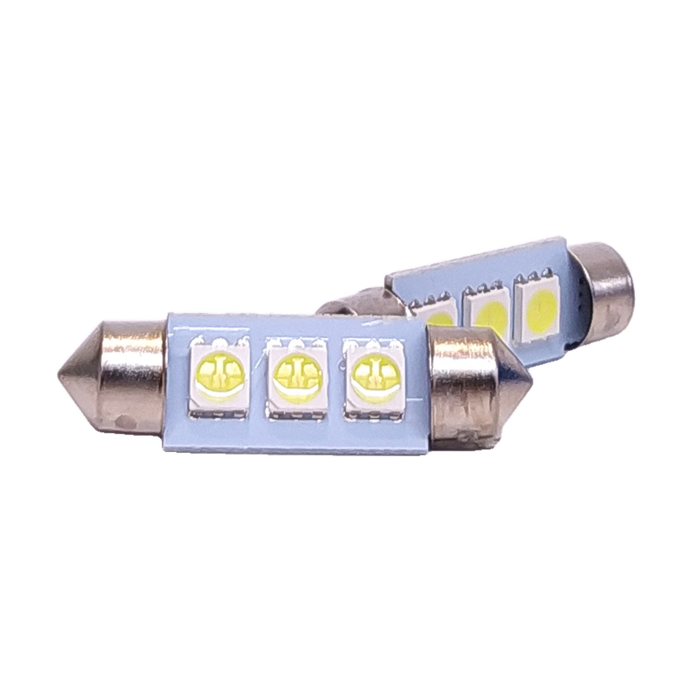 Lampara Led 39mm Smd 3 Led 5050 12v Blanco X2 Kobo Tubular