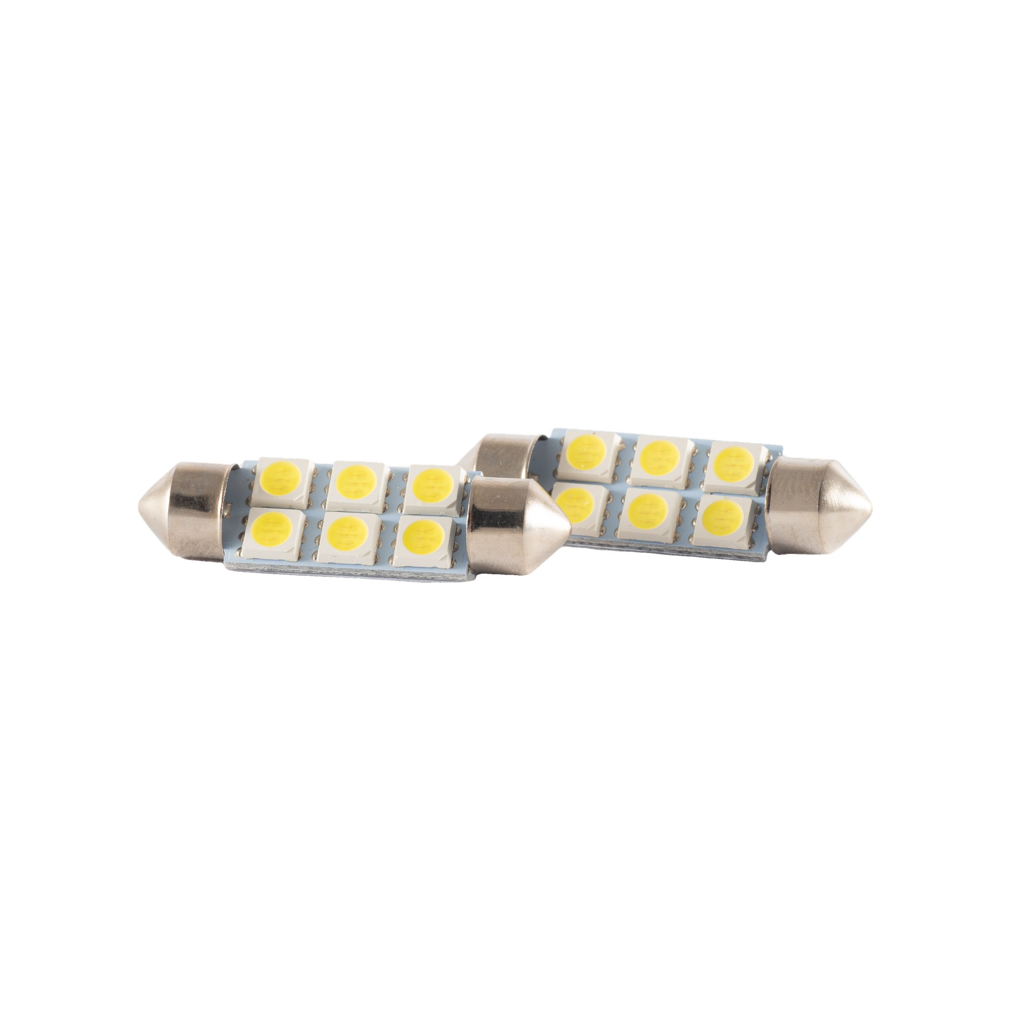 Lampara Led 39mm Smd 6 Led 5050 12v Blanco X2 Kobo Tubular