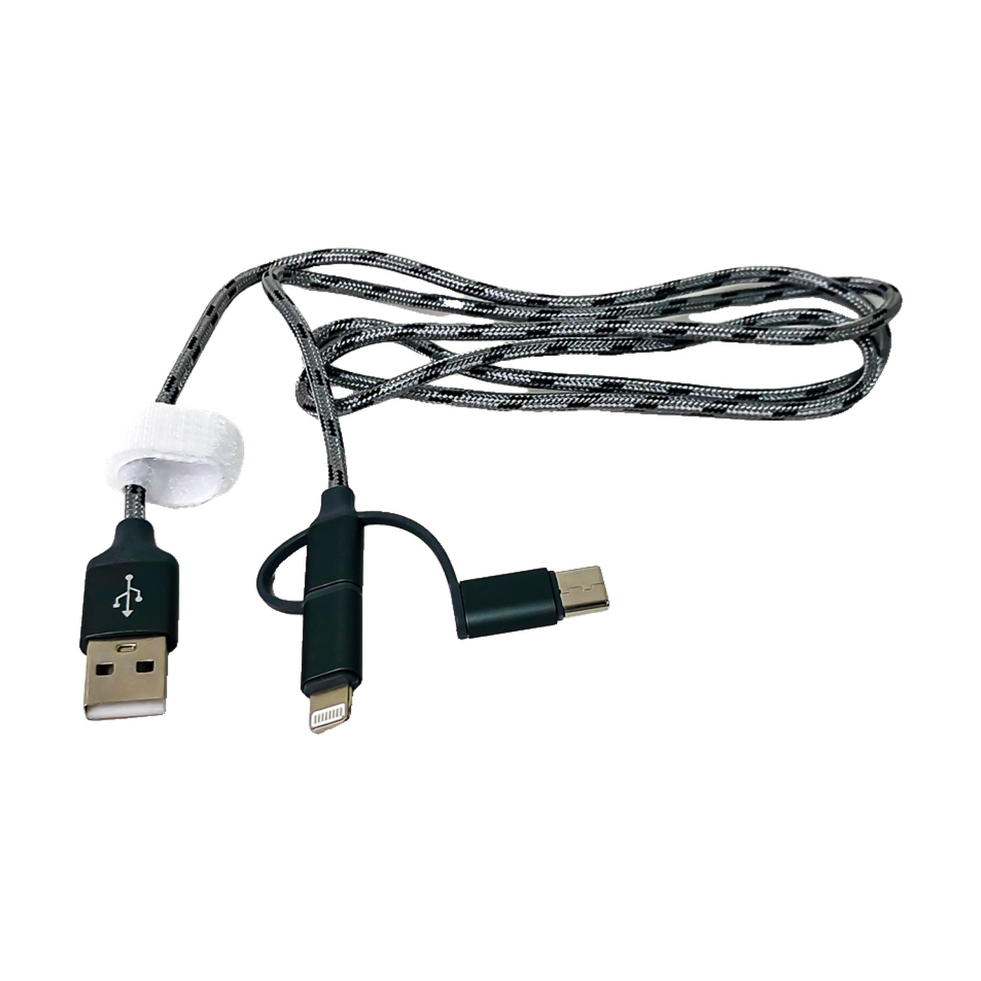 Cable 3 En 1 Micro Usb Lightning Tipo C Aluminio 1.2 Metros