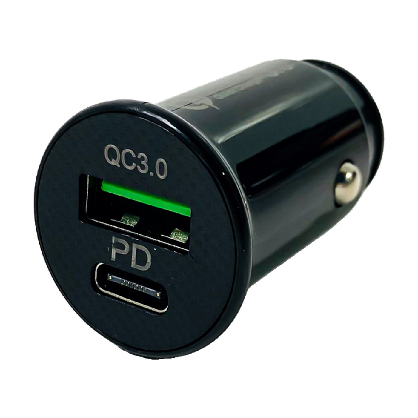 Cargador Usb Y Tipo C Para Auto 12v 24v 20w Kube Negro
