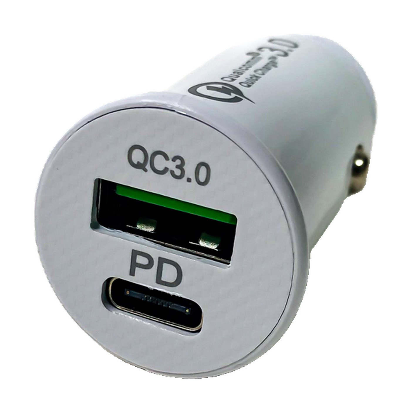 Cargador Usb Y Tipo C Para Auto 12v 24v 20w Kube Blanco
