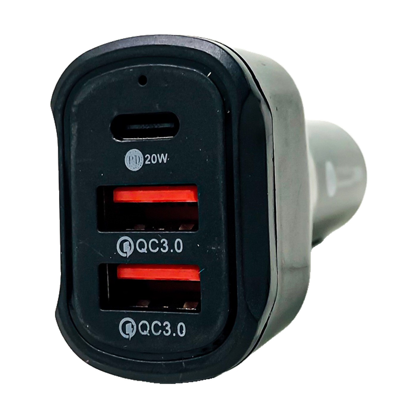 Cargador 2 Usb Y Tipo C Para Auto 12v 24v 20w Kube Negro