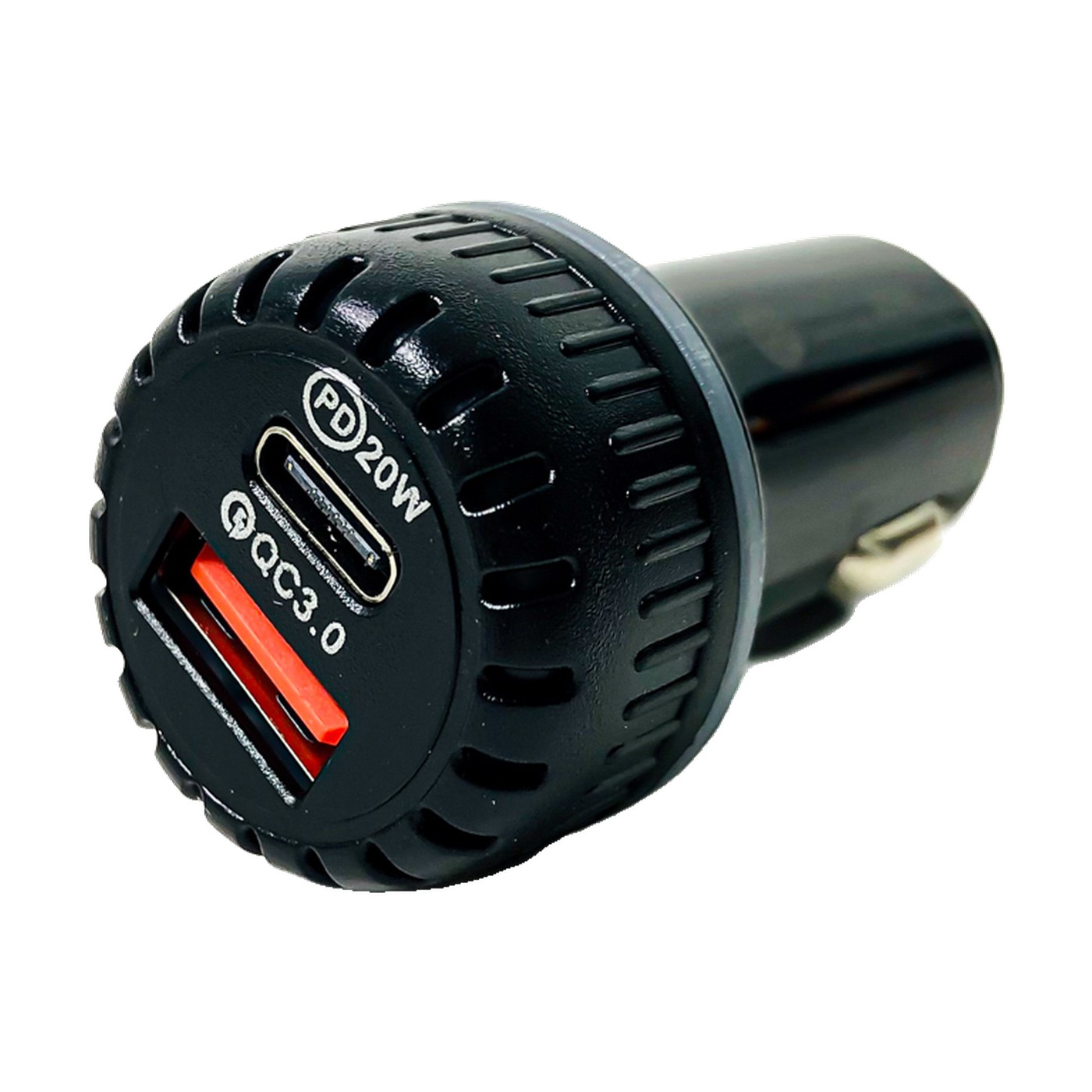 Cargador Usb Y Tipo C Para Auto 20w 12v 24v Negro Kube