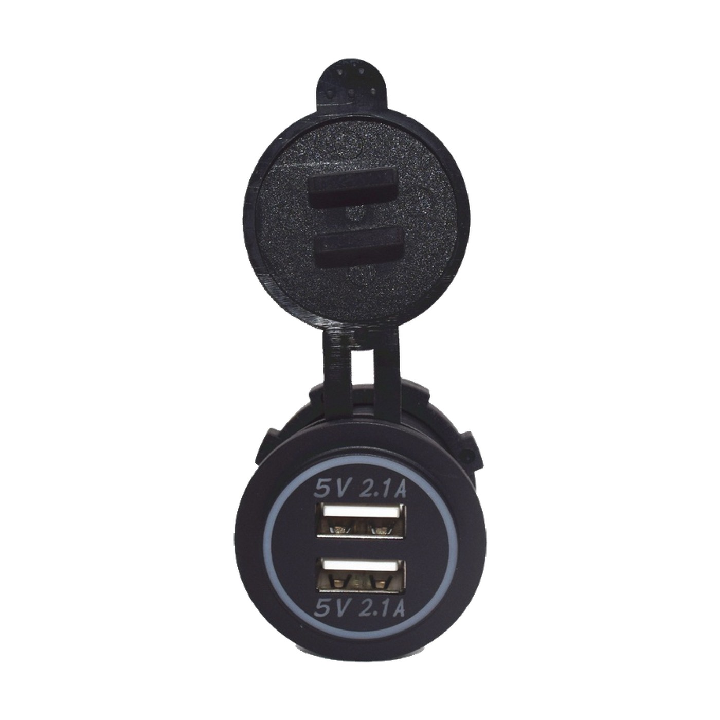 Toma 12v Con Doble Usb Para Auto Led Blanco Kube