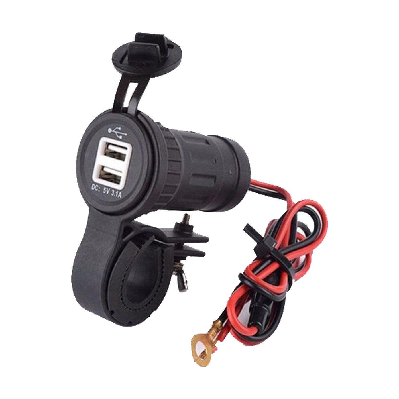 Toma 12v Con Doble Usb Y Proteccion Para Moto Completa Kube