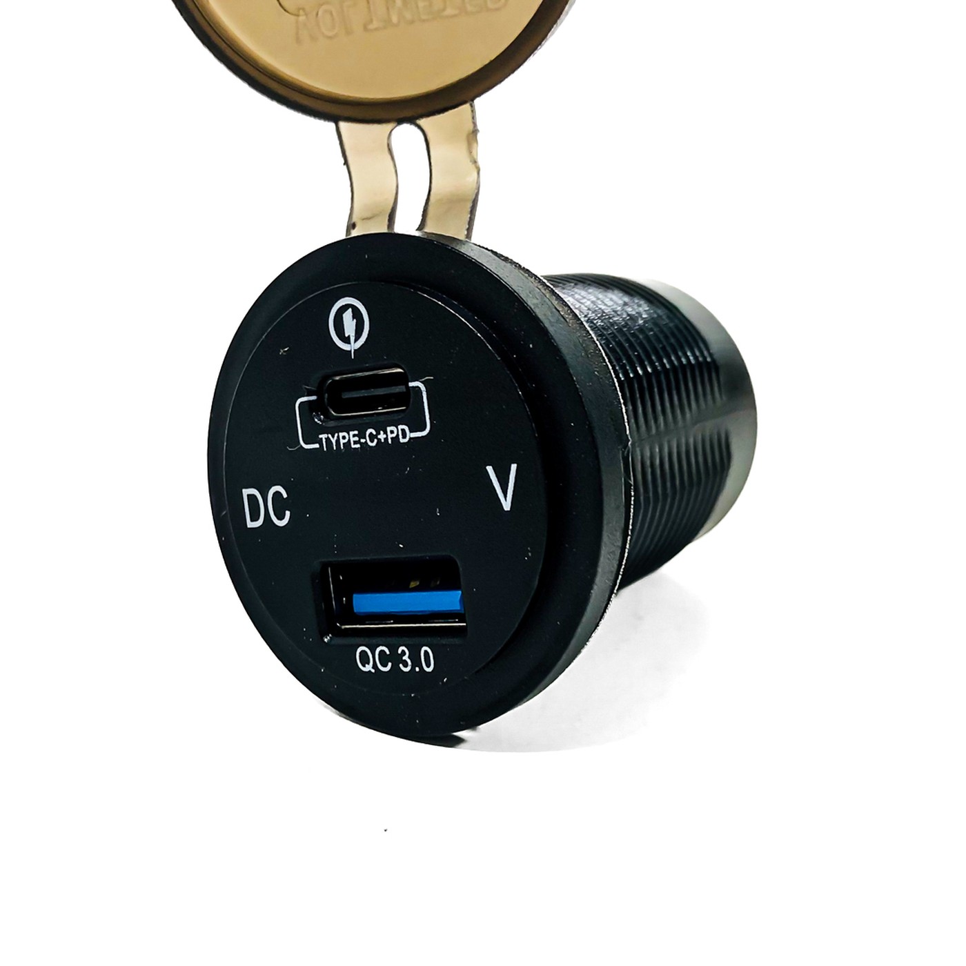 Toma Para Auto Usb Y Tipo C 3,1a 100w 12v 24v Con Voltimetro Kube