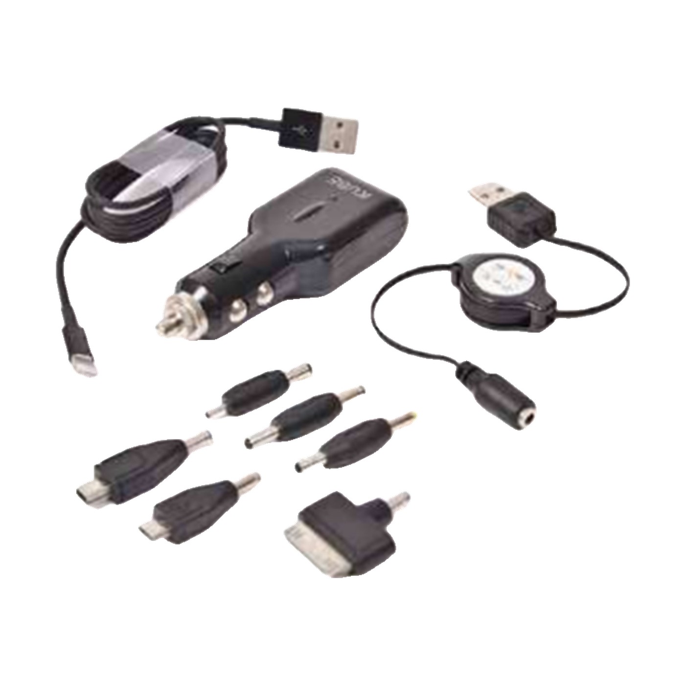 Cargador Usb Multiadaptador Para Auto Con Cable Retractil