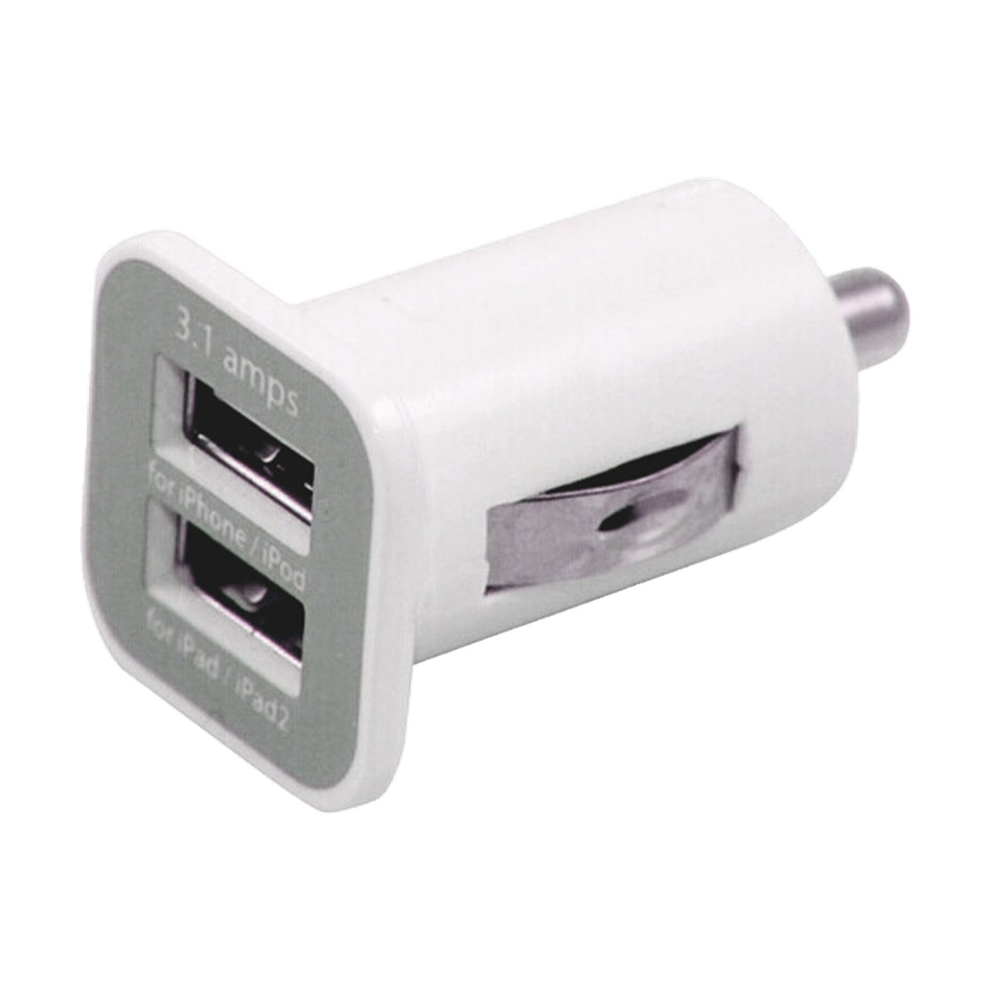 Cargador Doble Usb Compacto Para Auto 12v 24v 3,1a Blanco
