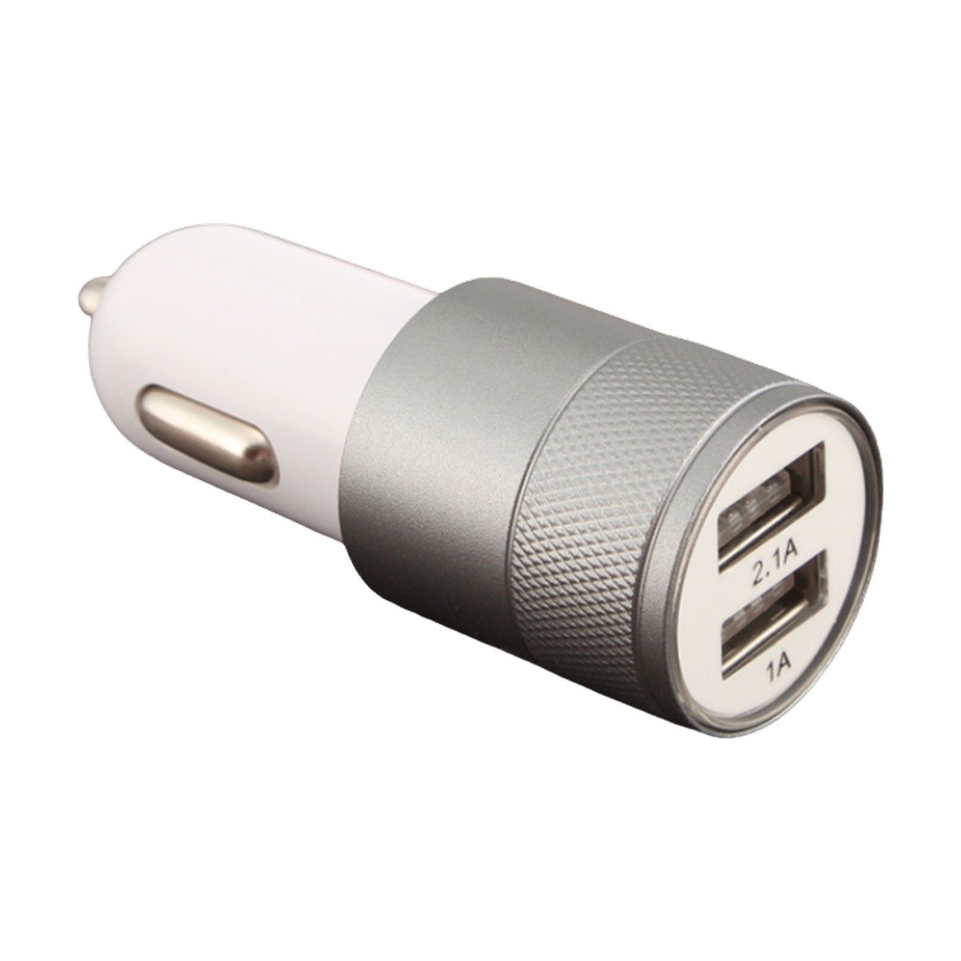 Cargador Doble Usb Para Auto 12v 24v 3,1a Blanco Y Plateado