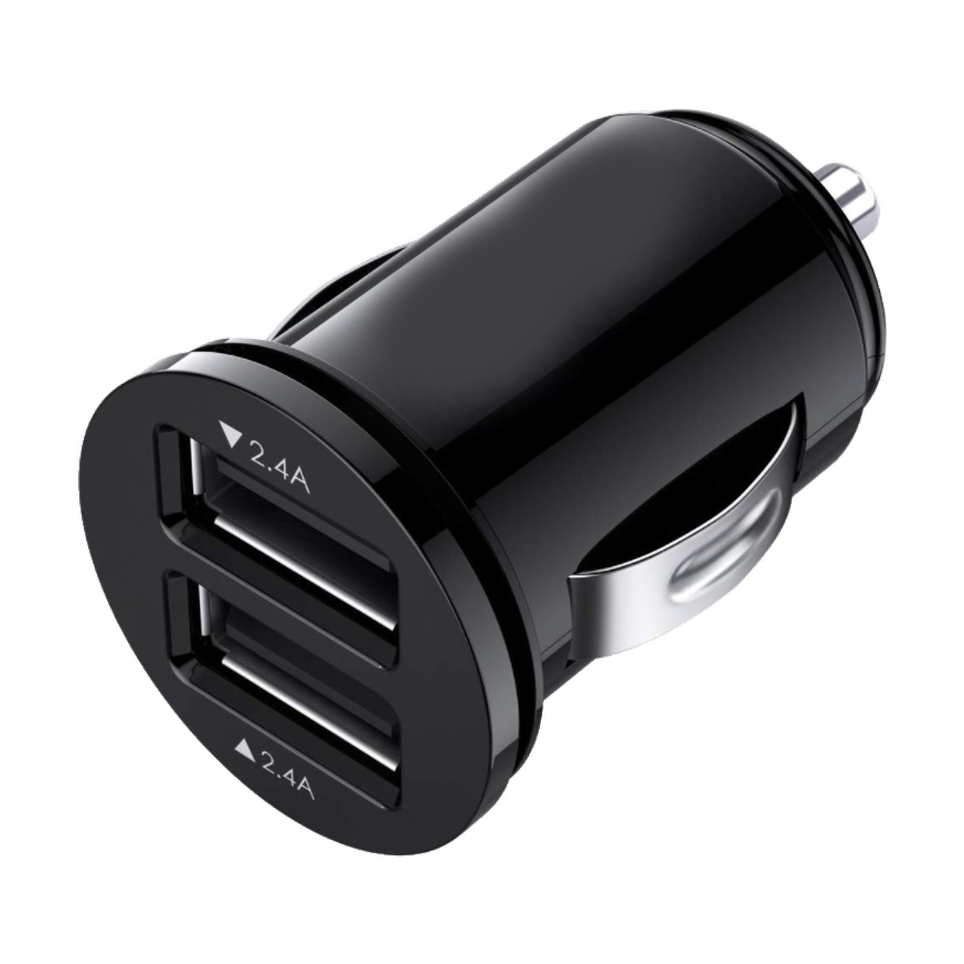 Cargador 2 Usb Para Auto 12v 24v 2,4a Por Puerto Negro Kube