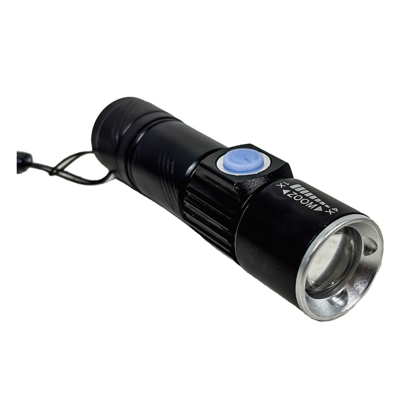 Linterna Recargable Usb Negra Kube