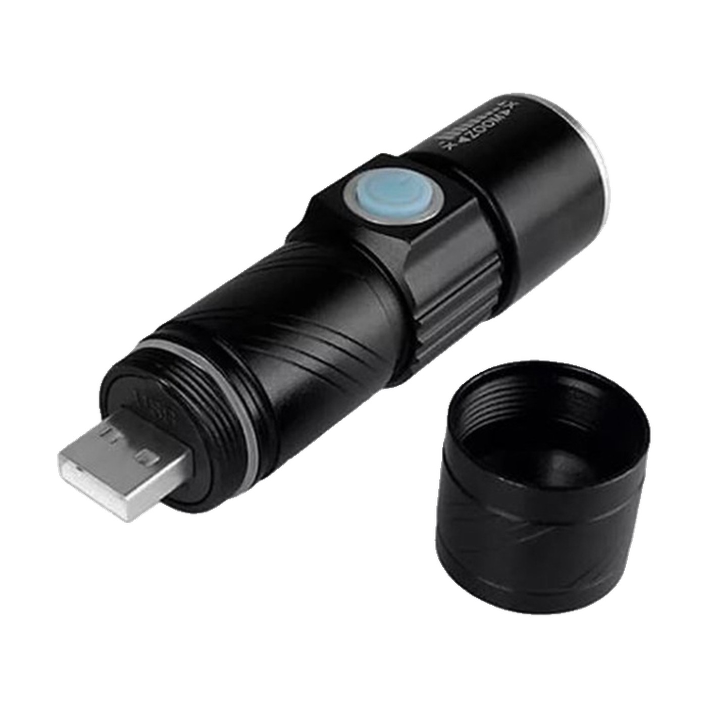 Linterna A Pilas Con Luz Flash Destellante Negra Kube