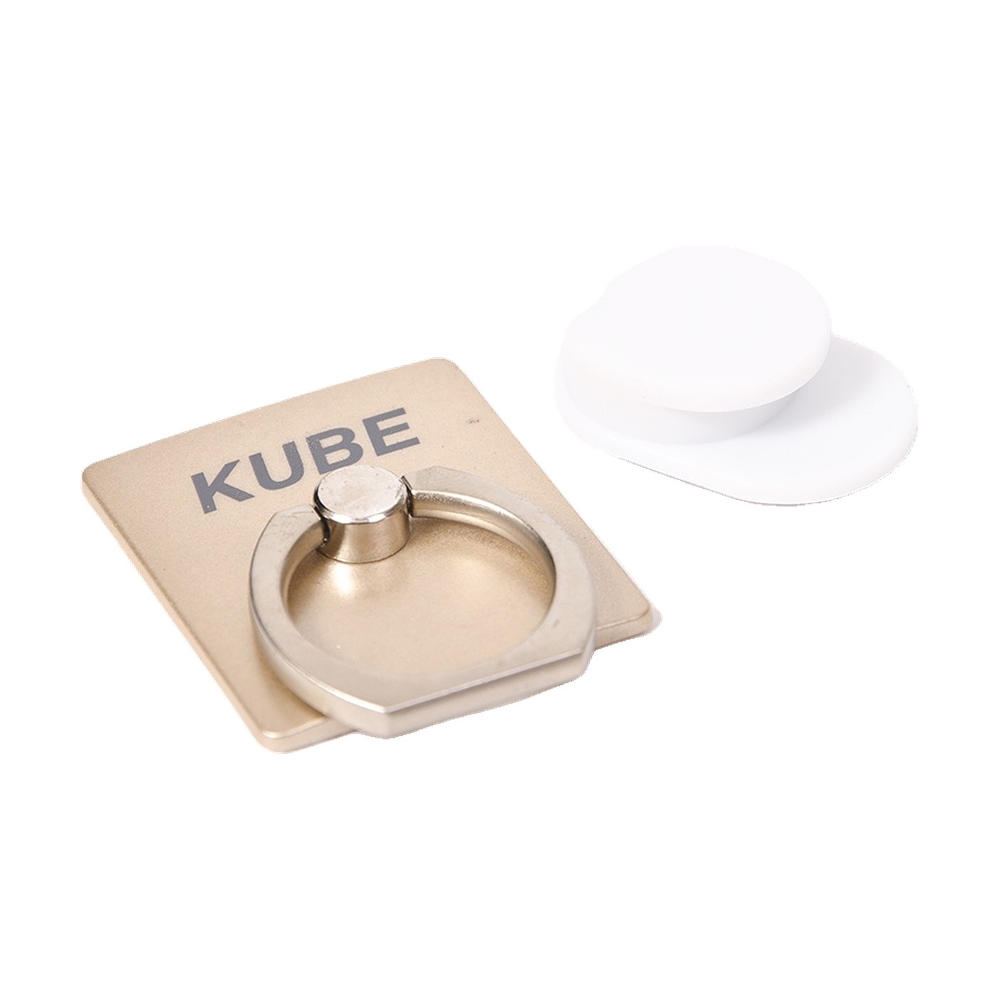 Anillo Soporte Para Celular Adhesivo Metalico Dorado Kube