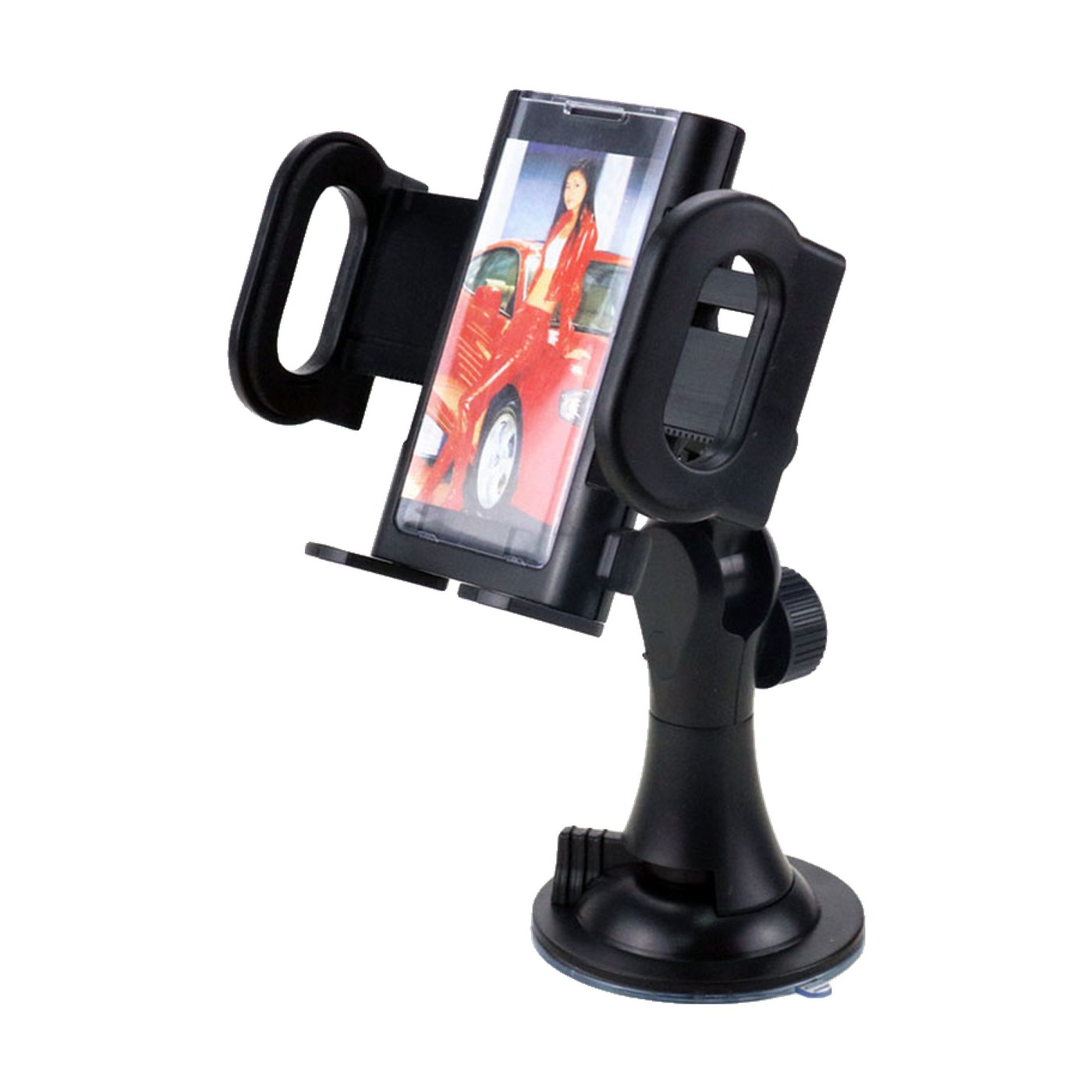 Soporte Celular Gps Con Ventosa Y Brazo Inclinado Negro Kube