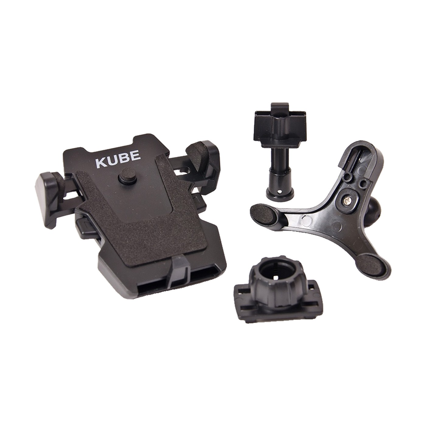 Soporte Celular Gps 2 En 1 Ventosa Y Rejilla Negro Kube