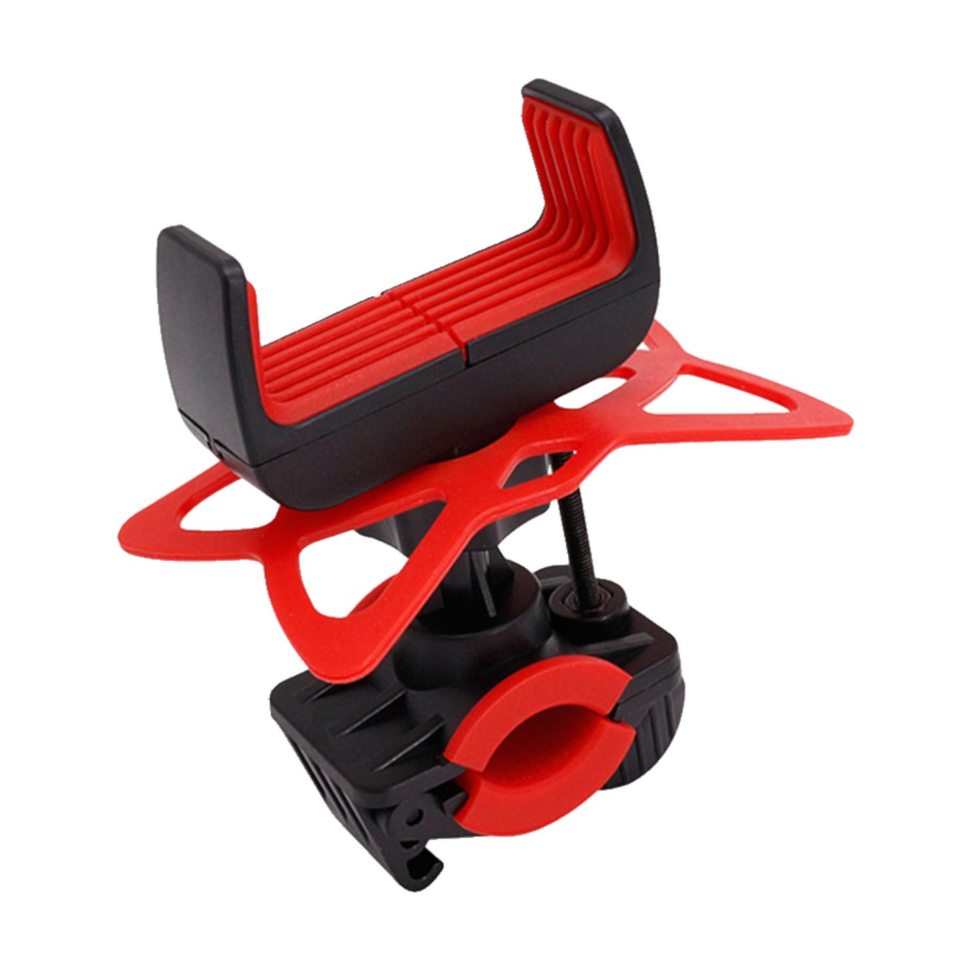 Soporte Celular Gps Moto Bici Con Banda De Silicona Rojo