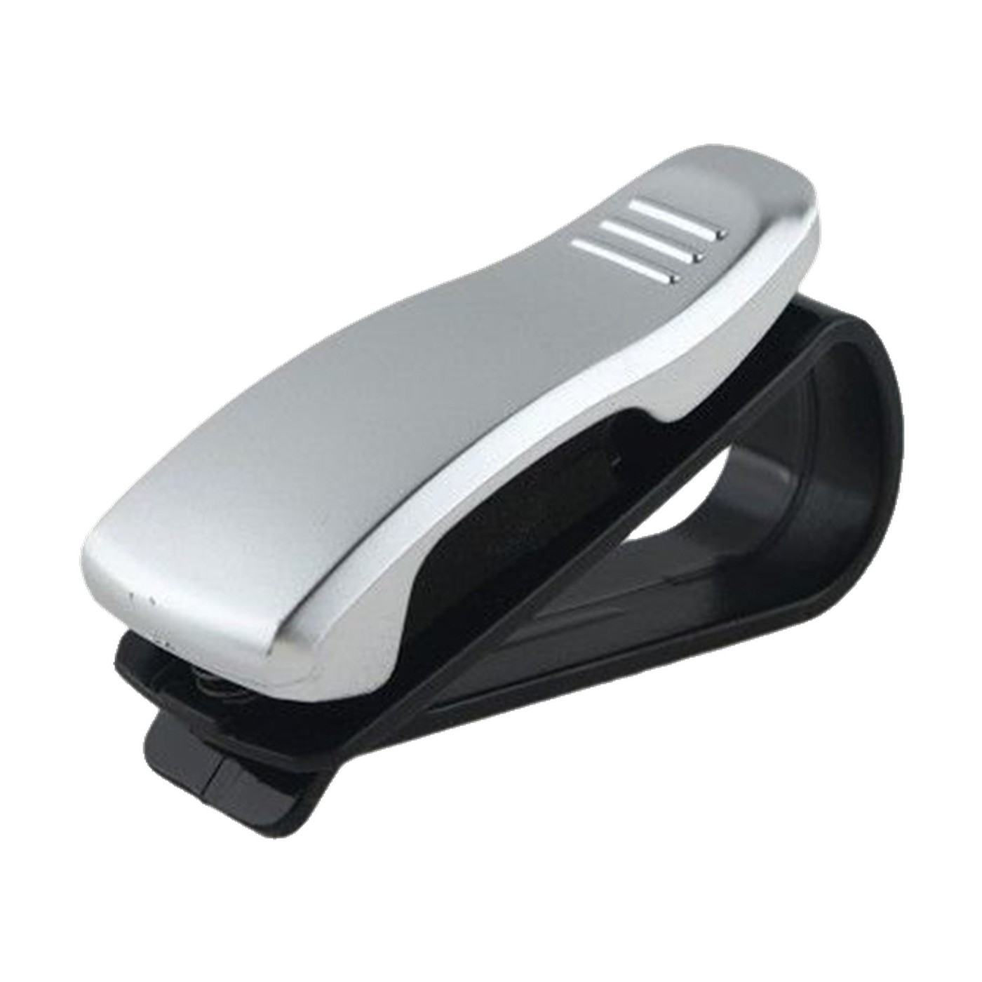 Clip Porta Anteojos Para Visera De Auto Plateado Kube