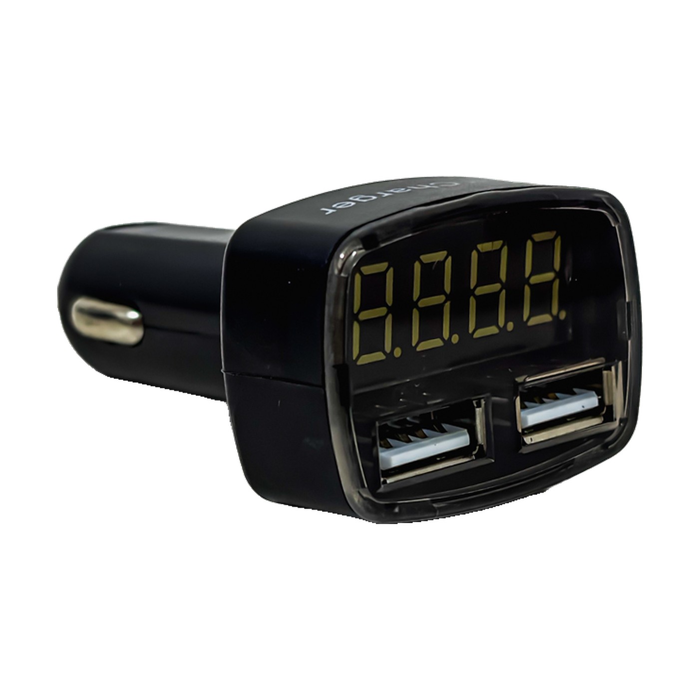 Voltimetro Digital Para Auto Con 2 Usb 3,1a Plateado Kube Negro Amarillo