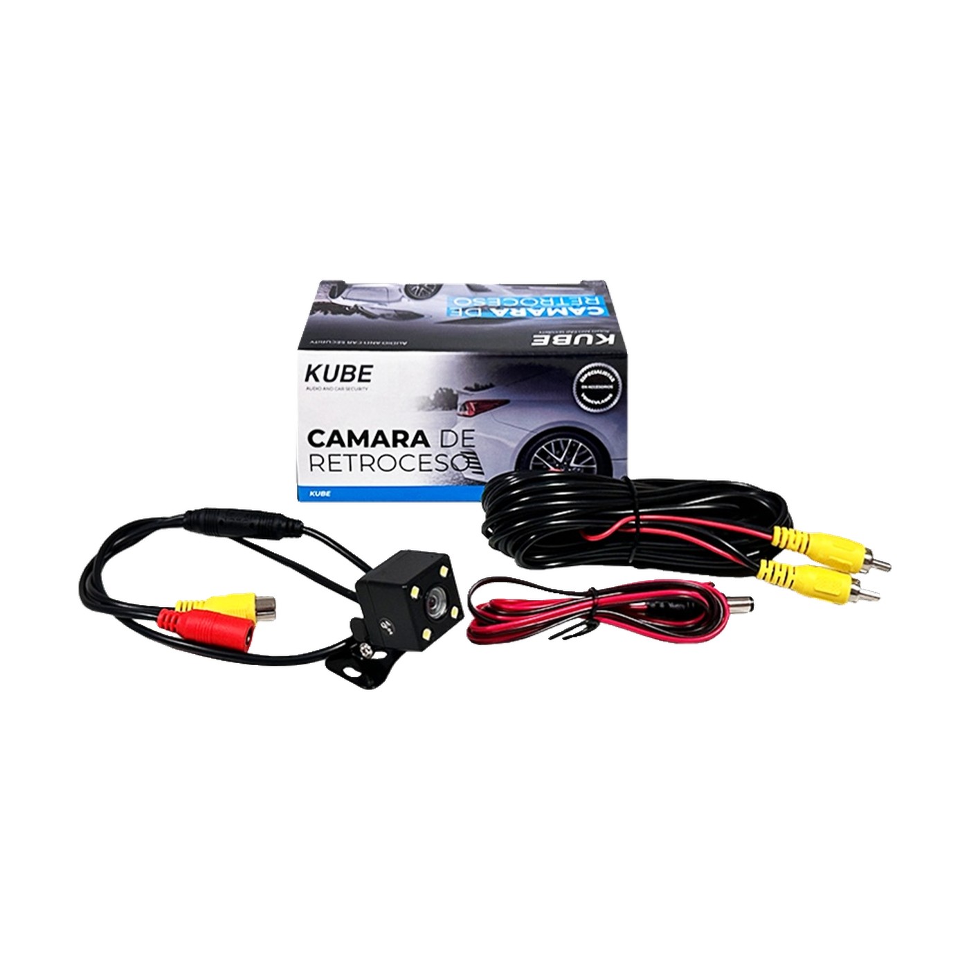 Camara De Retroceso Universal Con Luces Led Negra Kube