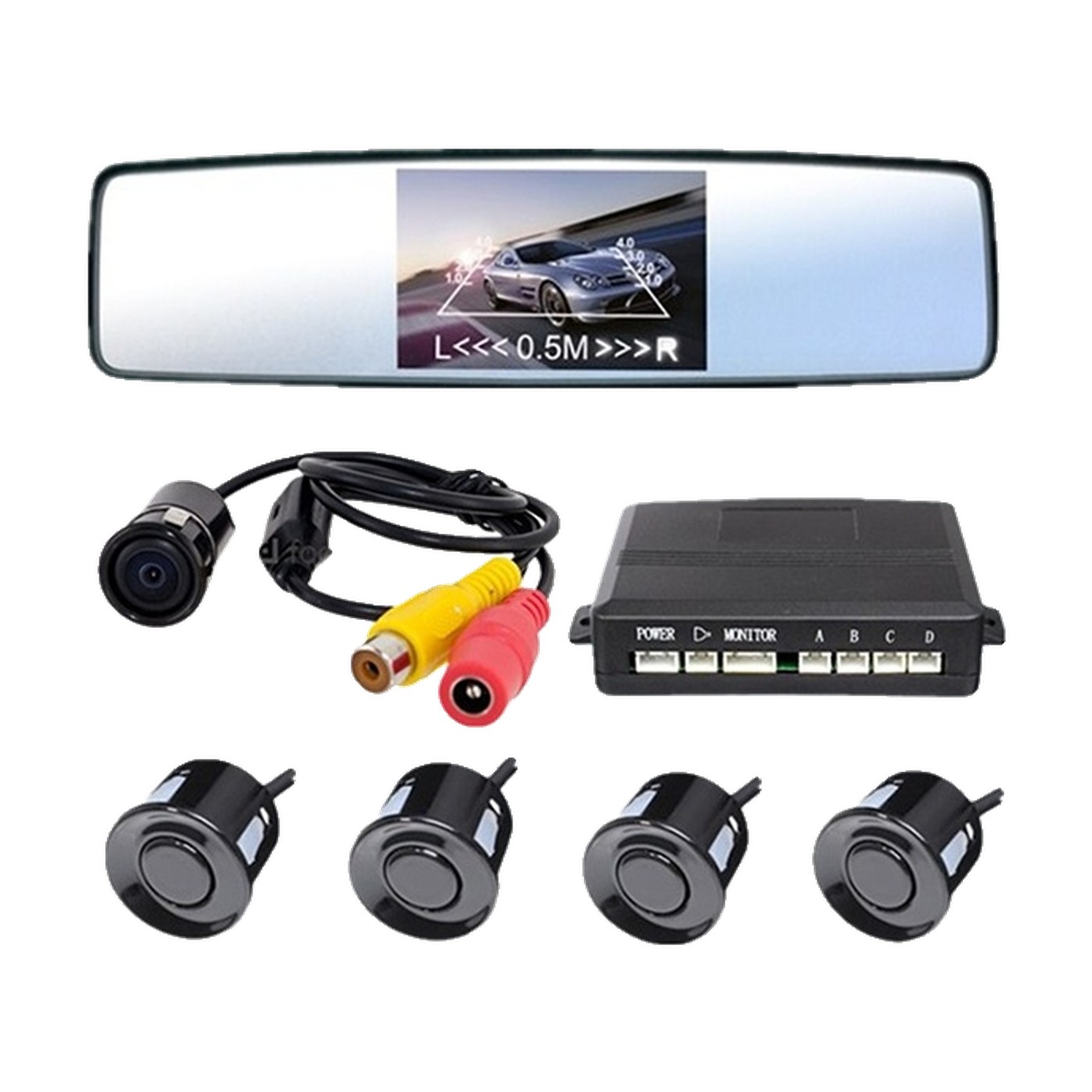 Espejo Retrovisor Con Pantalla Camara Y Sensores De Estacionamiento Kube