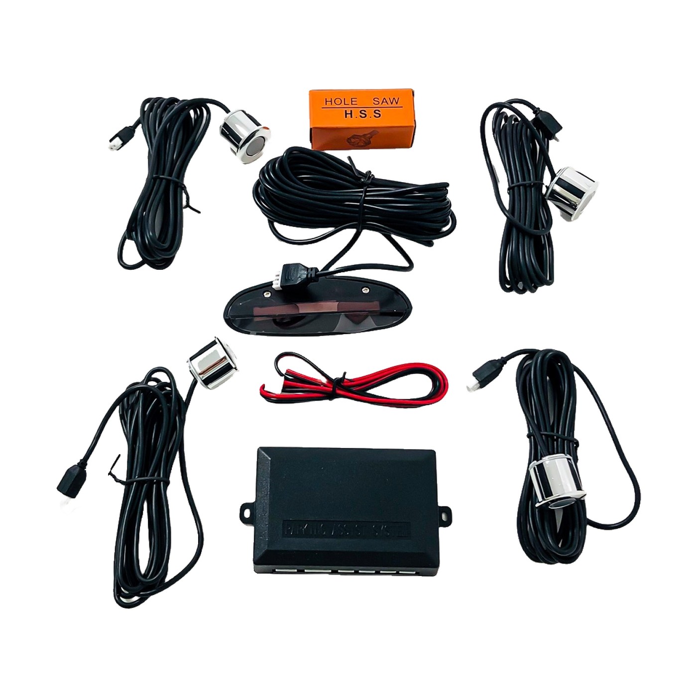 Sensores De Estacionamiento Universal Con Display Cromado Kube