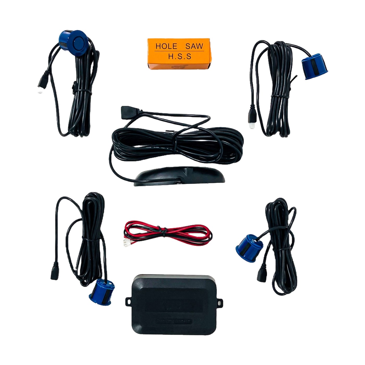 Sensores De Estacionamiento Universal Con Display Kube Azul
