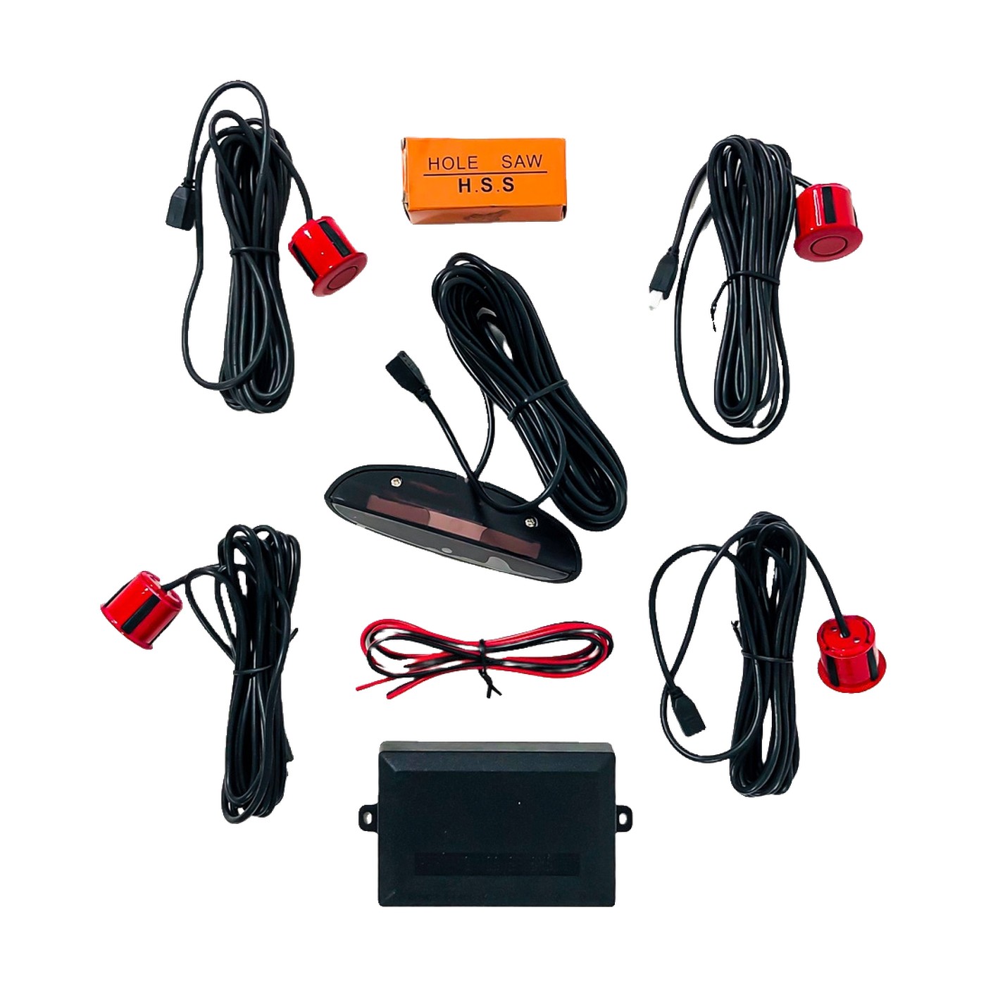 Sensores De Estacionamiento Universal Con Display Rojo Kube