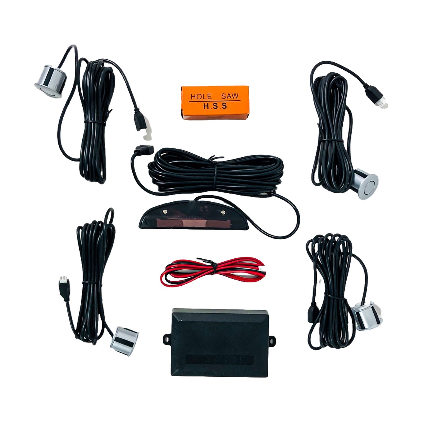 Sensores De Estacionamiento Universal Con Display Kube Gris