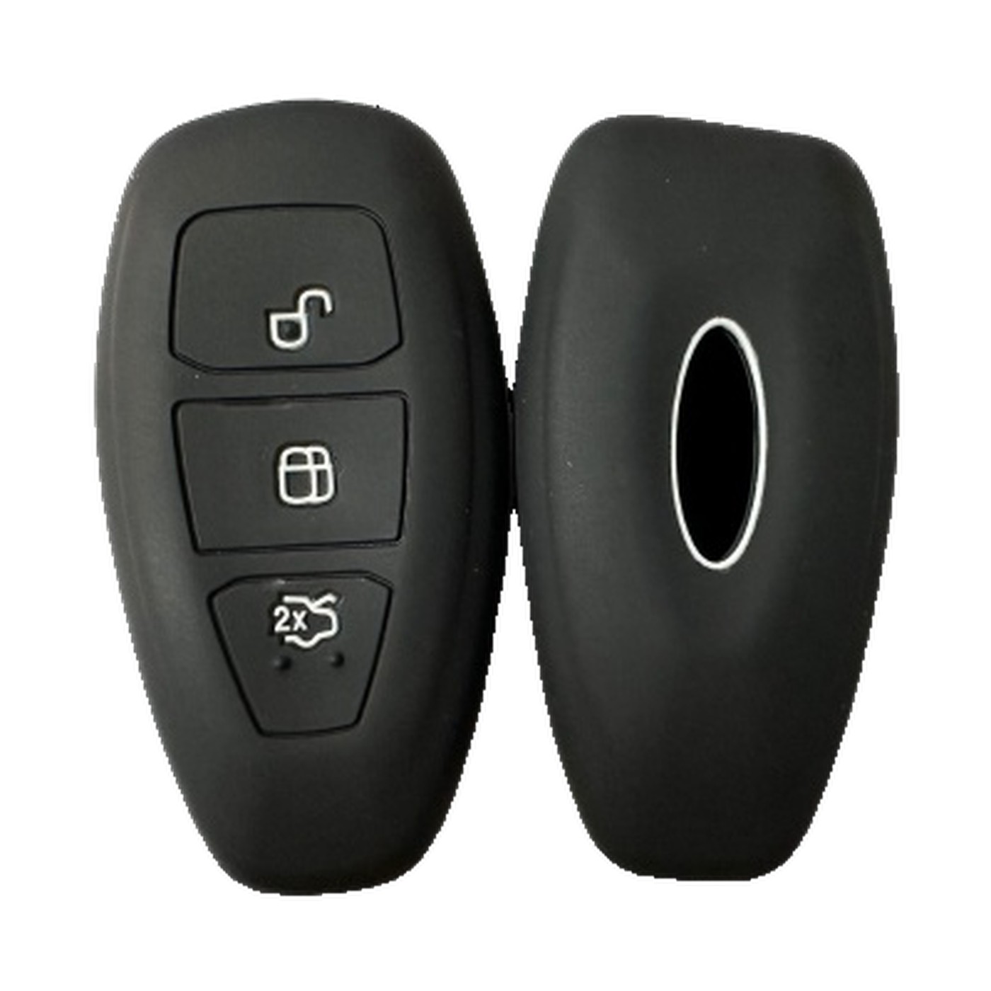 Funda Cubre Llave De Silicona Para Ford Kuga Mondeo Fiesta Ovalada Negro Kube