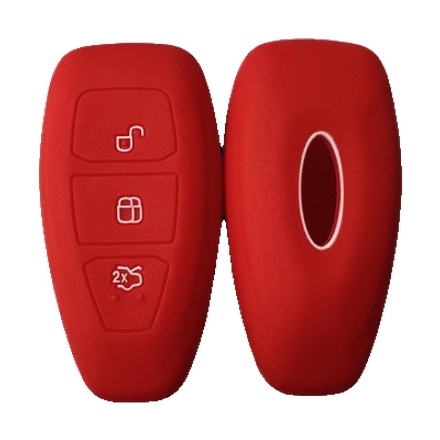 Funda Cubre Llave De Silicona Para Ford Kuga Mondeo Fiesta Ovalada Rojo Kube