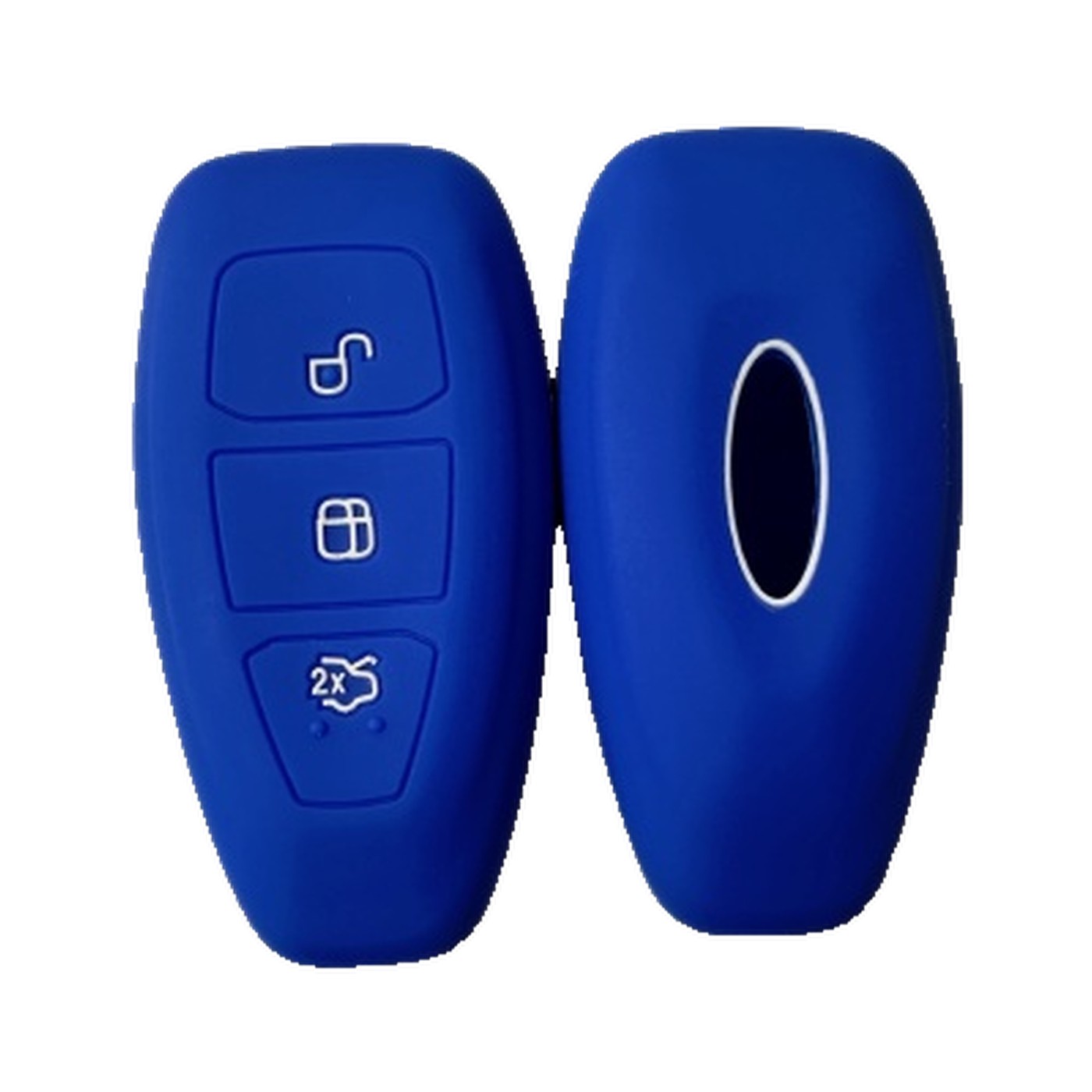 Funda Cubre Llave De Silicona Para Ford Kuga Mondeo Fiesta Ovalada Azul Kube