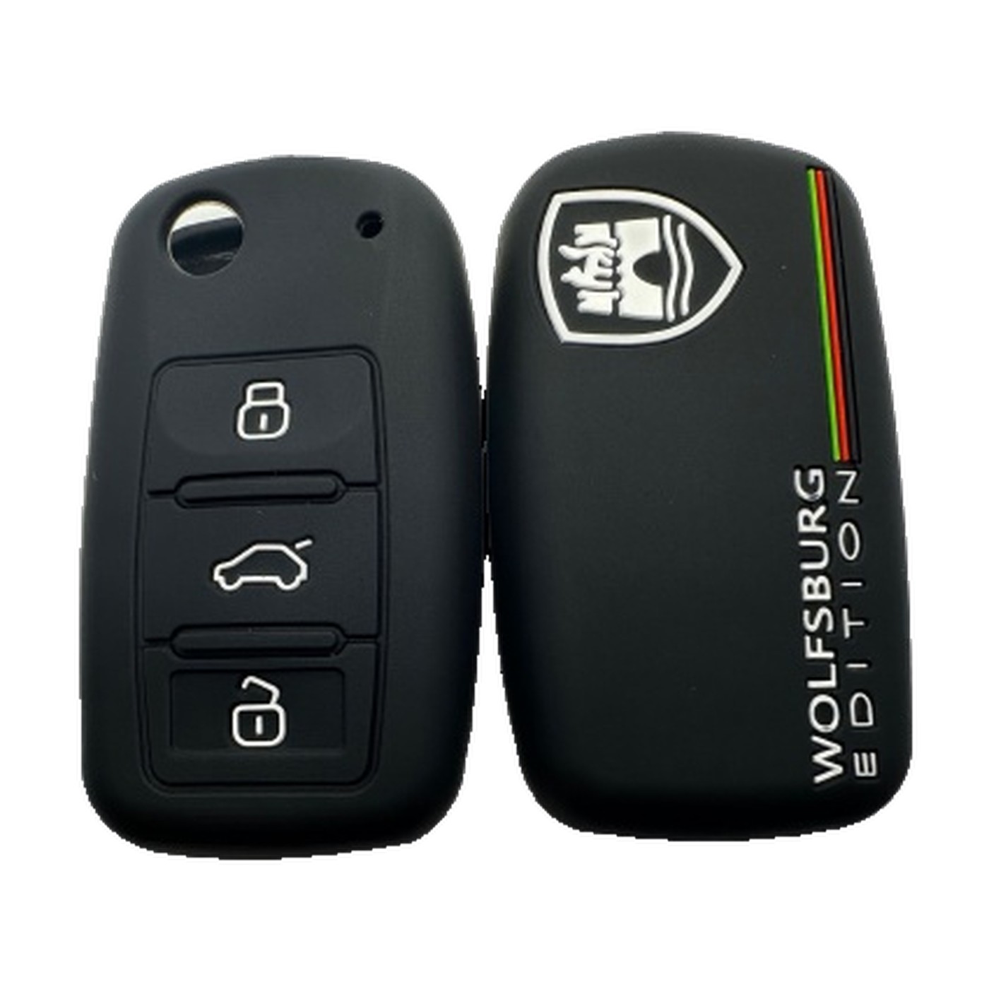 Funda Cubre Llave De Silicona Para Vw Wolfsburgo Bora Vento Fox Gol Negro Kube