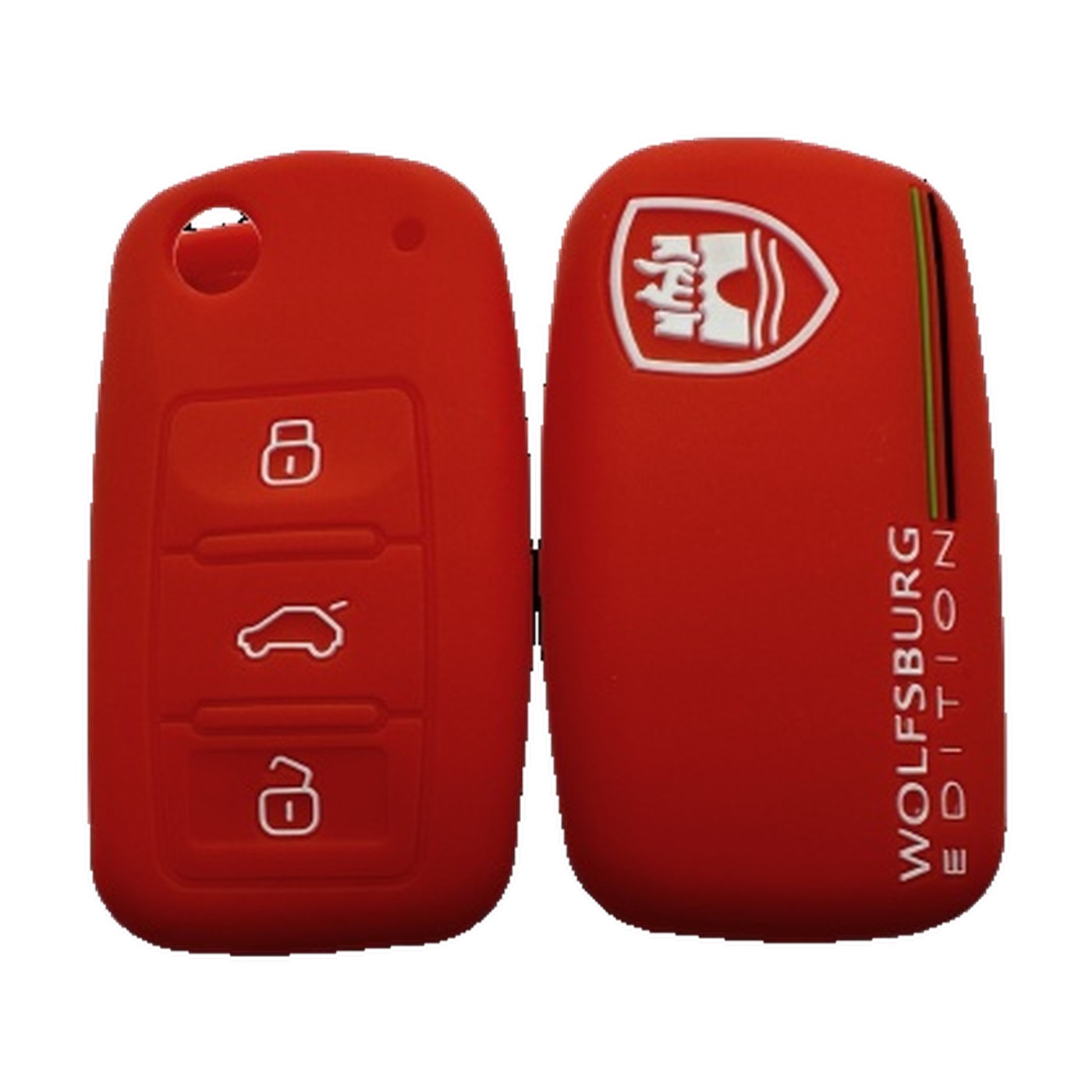 Funda Cubre Llave De Silicona Para Vw Wolfsburgo Bora Vento Fox Gol Rojo Kube