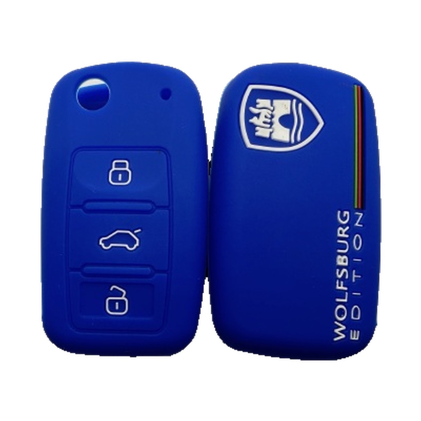 Funda Cubre Llave De Silicona Para Vw Wolfsburgo Bora Vento Fox Gol Azul Kube