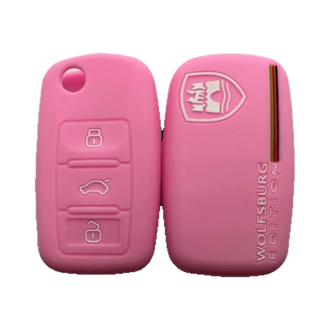 Funda Cubre Llave De Silicona Para Vw Wolfsburgo Bora Vento Fox Gol Rosa Kube