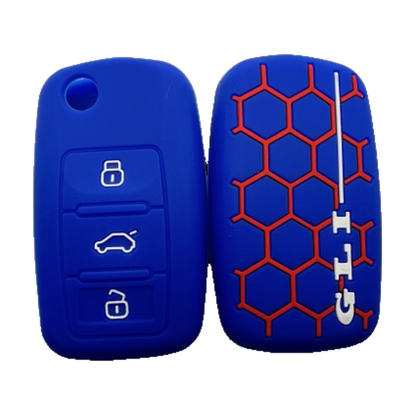 Funda Cubre Llave De Silicona Para Vw Gli Vento Golf Azul Kube