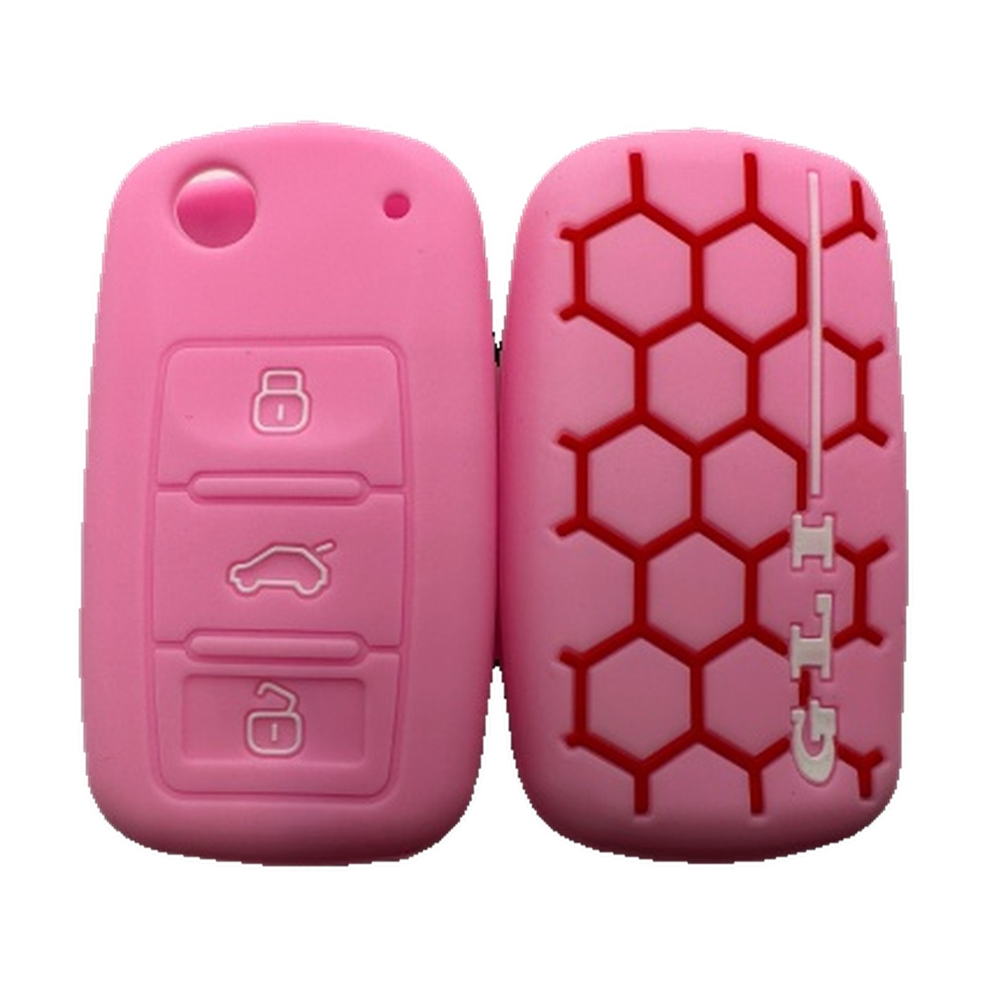 Funda Cubre Llave De Silicona Para Vw Gli Vento Golf Rosa Kube