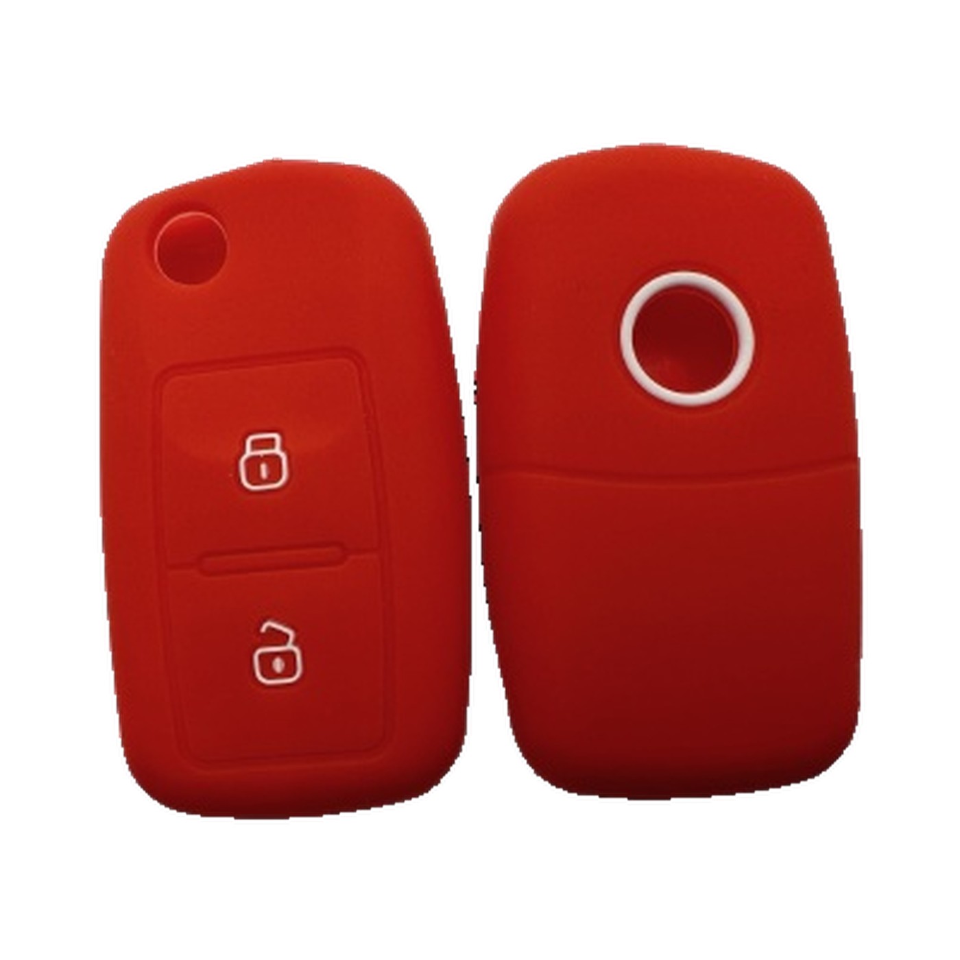 Funda Cubre Llave De Silicona Para Vw 2 Botones Amarok Saveiro Rojo Kube