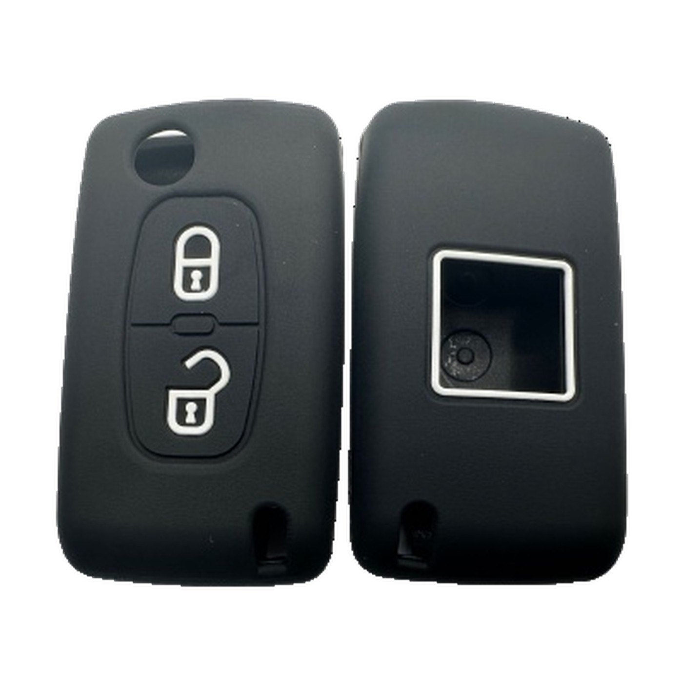 Funda Cubre Llave De Silicona Para Citroen 2 Botones Navaja C3 C4 Picasso Berlingo Negro Kube