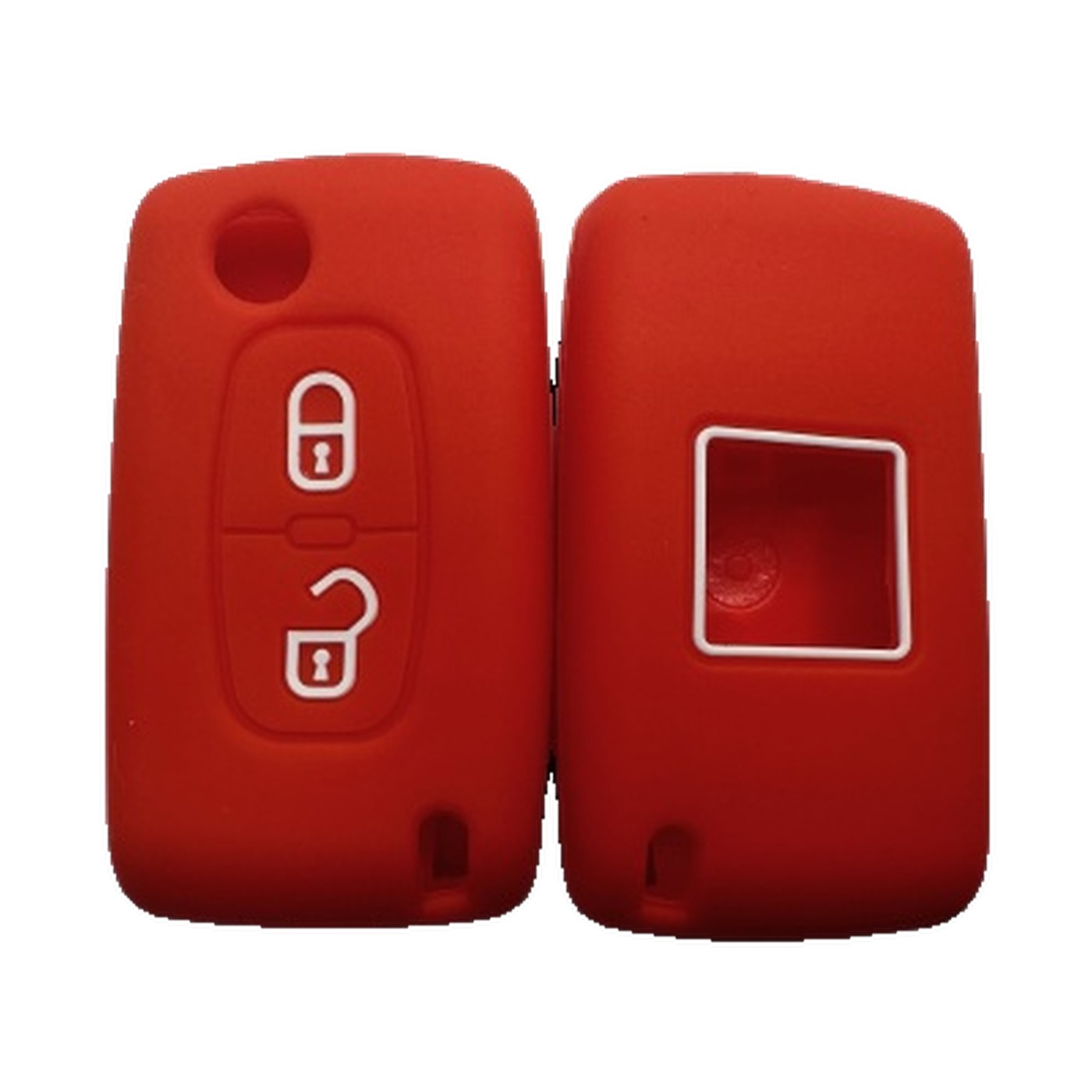 Funda Cubre Llave De Silicona Para Citroen 2 Botones Navaja C3 C4 Picasso Berlingo Rojo Kube