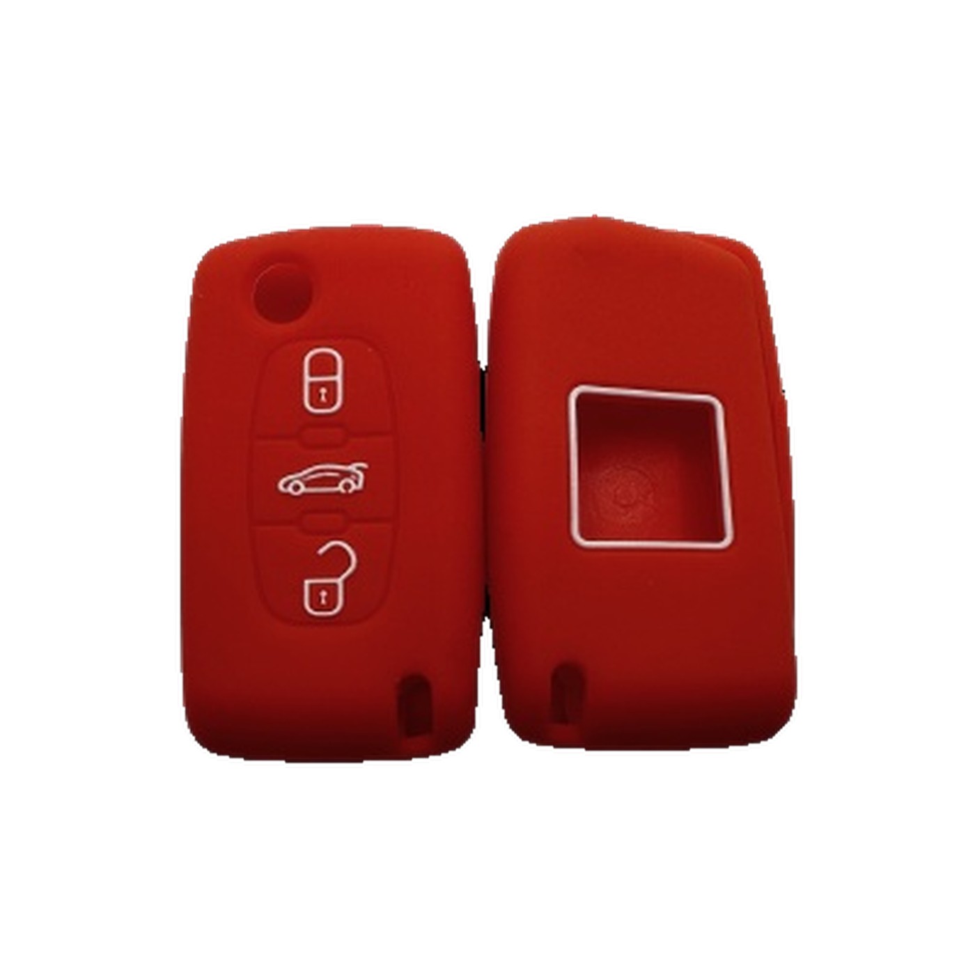 Funda Cubre Llave De Silicona Para Citroen 3 Botones Navaja C4 Picasso Grand Picasso Rojo Kube