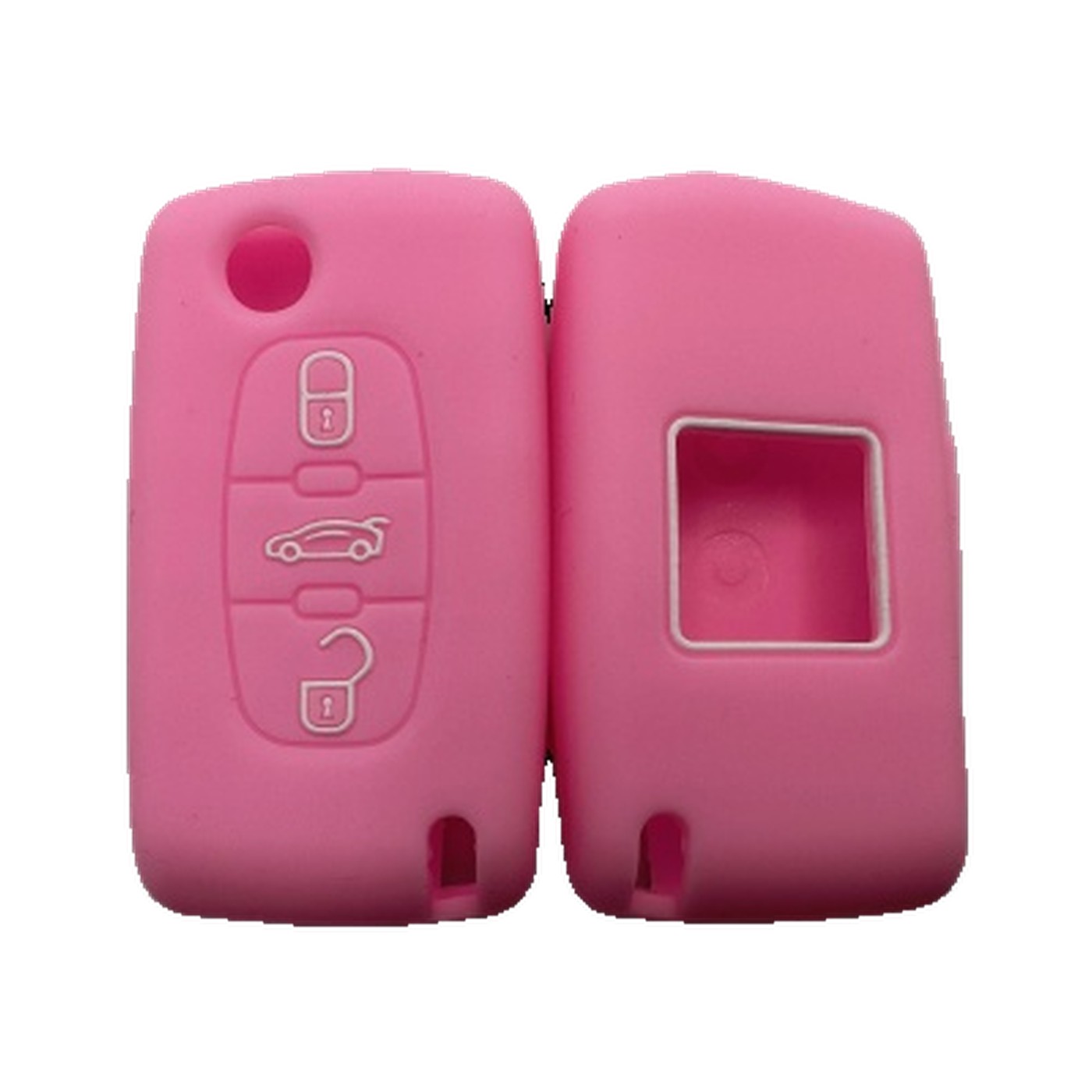 Funda Cubre Llave De Silicona Para Citroen 3 Botones Navaja C4 Picasso Grand Picasso Rosa Kube