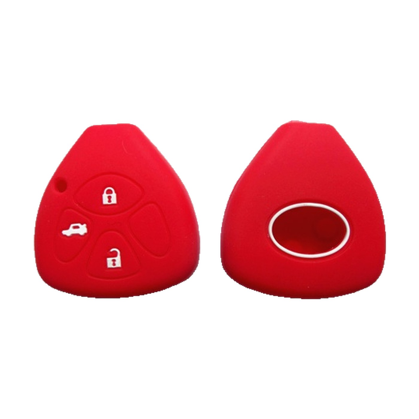 Funda Cubre Llave De Silicona Para Toyota 3 Botones Corolla Hilux Sw4 Rav4 Etios Rojo Kube